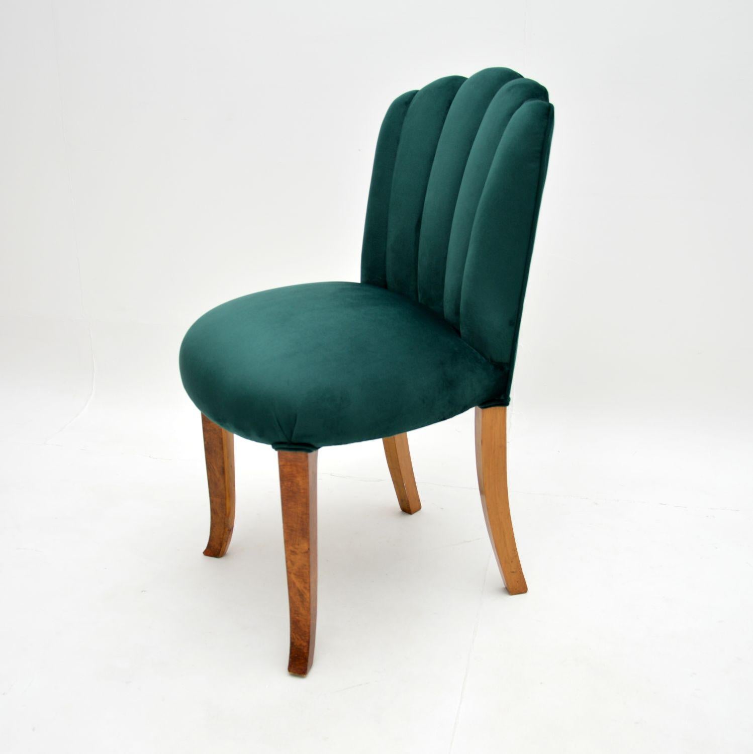Early 20th Century Art Deco Period Scallop Back Chair