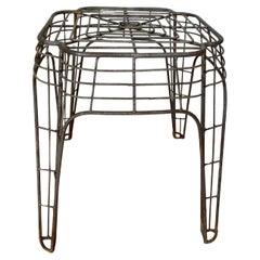 Art Deco Period Sculptural Metal Side Table with Architectural Lattice Design