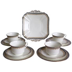 Art Deco period Shelley Porcelain 13 Piece Part Tea Set ptn 10797, circa 1920
