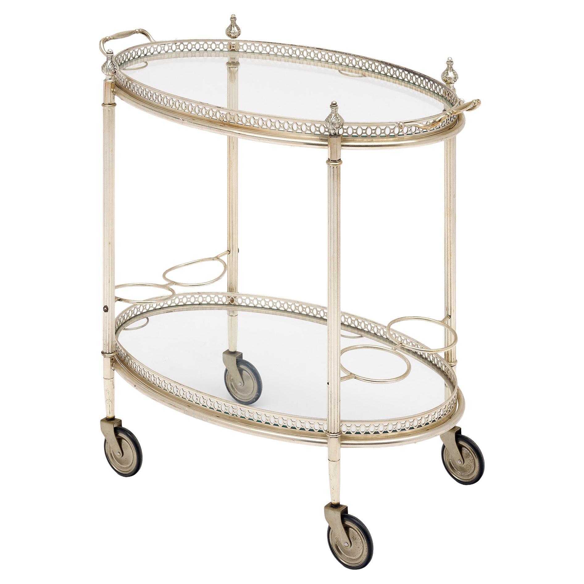 Art Deco Period Silver Bar Cart