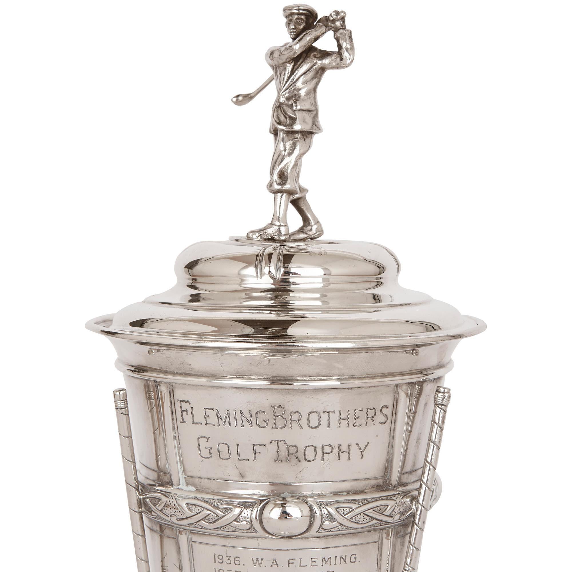 Art Deco Period Silver Golf Cup by Harrison Brothers & Howson In Excellent Condition In London, GB