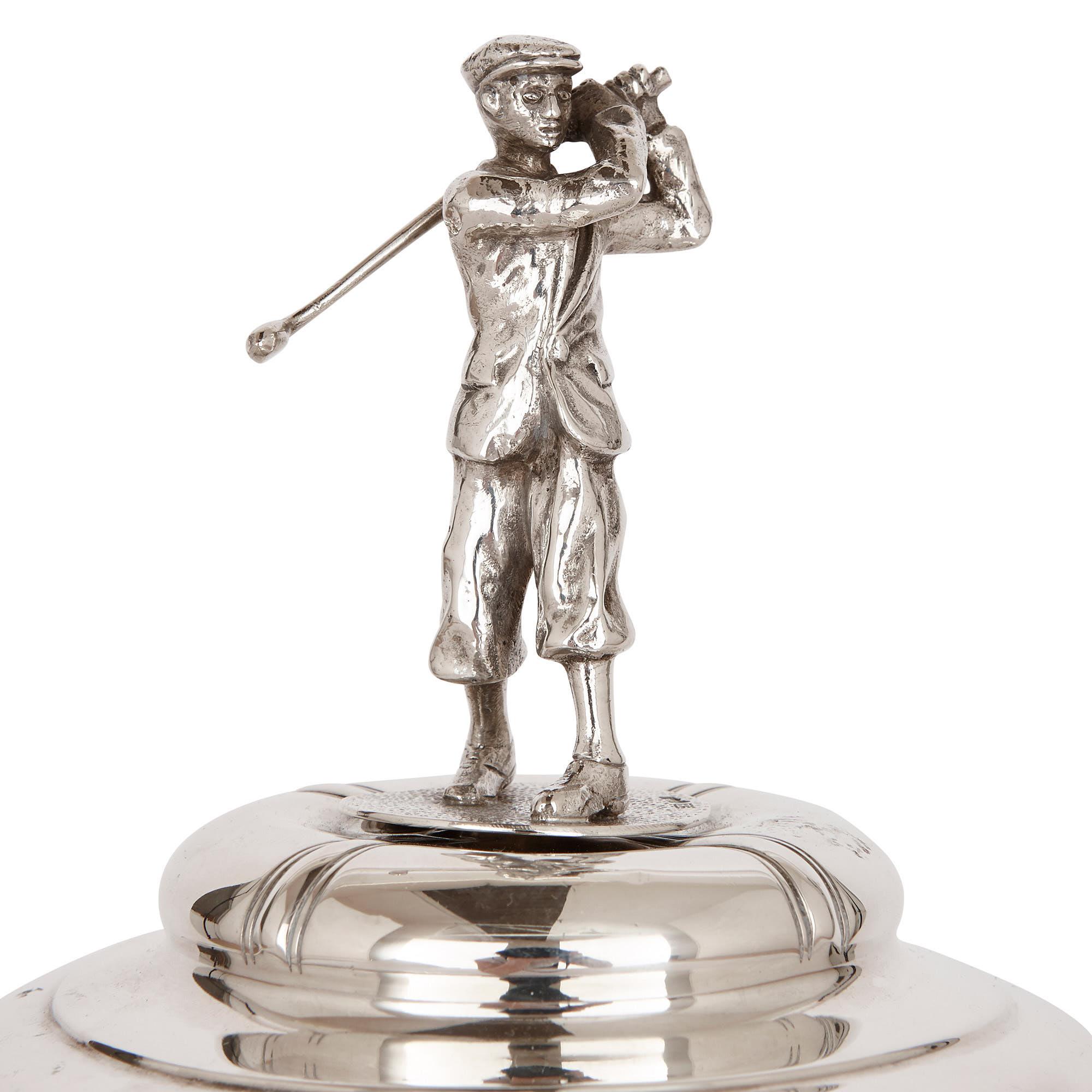 20th Century Art Deco Period Silver Golf Cup by Harrison Brothers & Howson