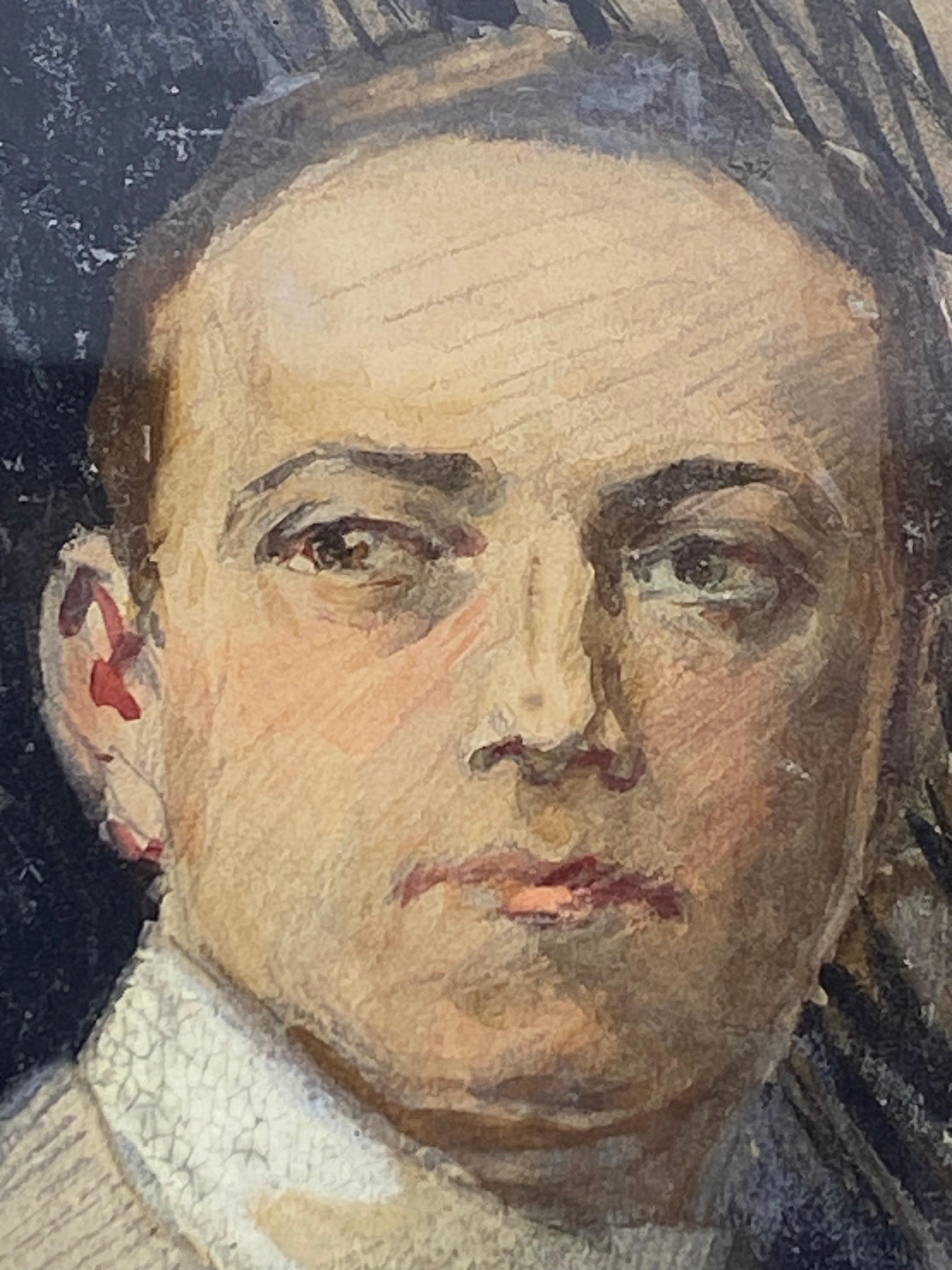 Illustrazione dell'uomo che fuma in periodo Art Deco In condizioni buone in vendita a Garnerville, NY