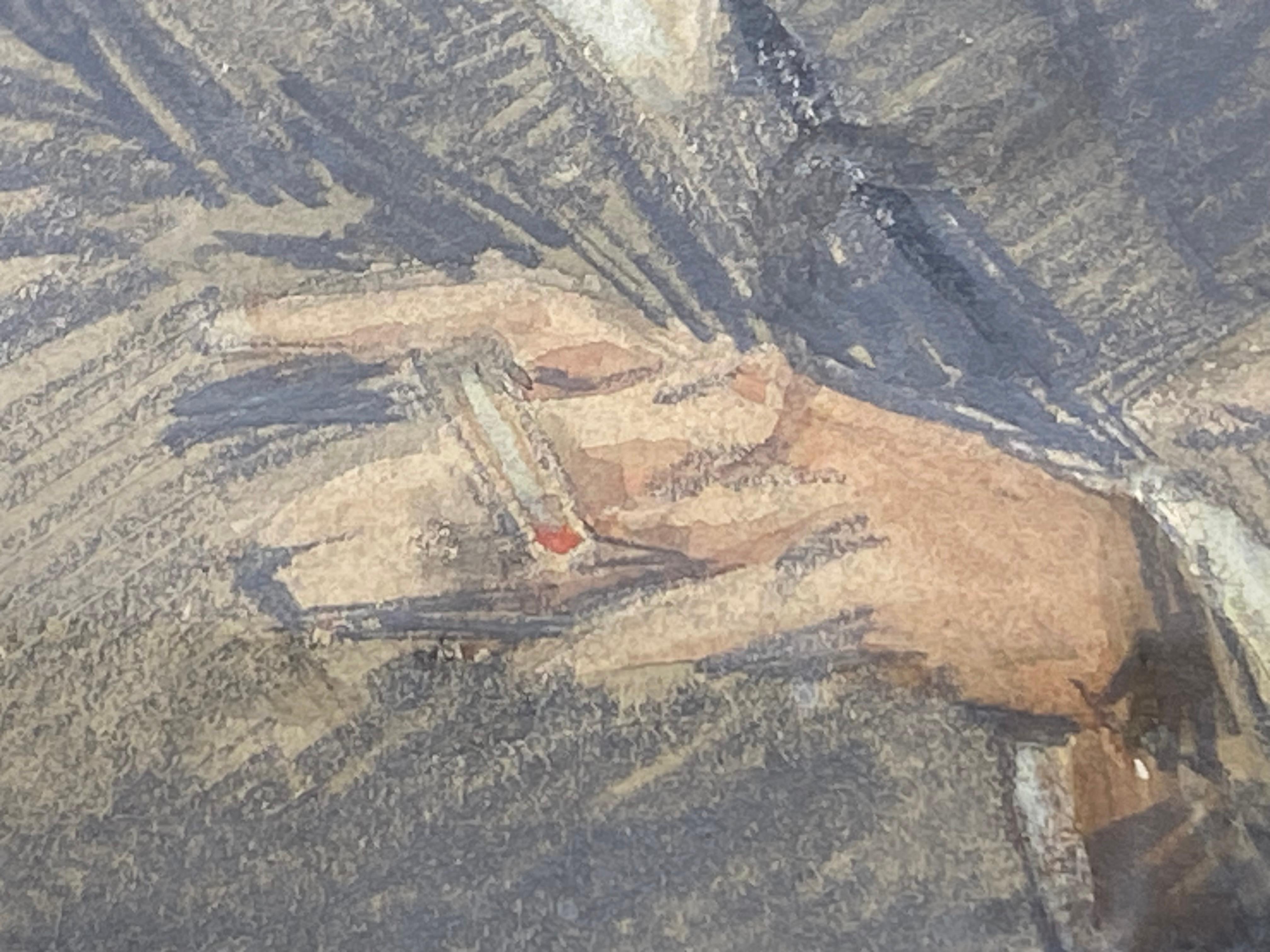 Inizio XX secolo Illustrazione dell'uomo che fuma in periodo Art Deco in vendita