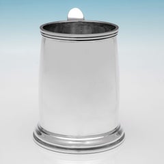 Art deco period sterling silver beer mug made in 1936 by Atkin Brothers