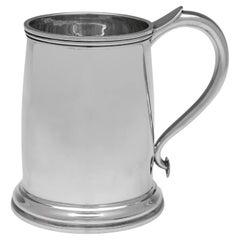 Art deco period sterling silver beer mug made in 1936 by Atkin Brothers