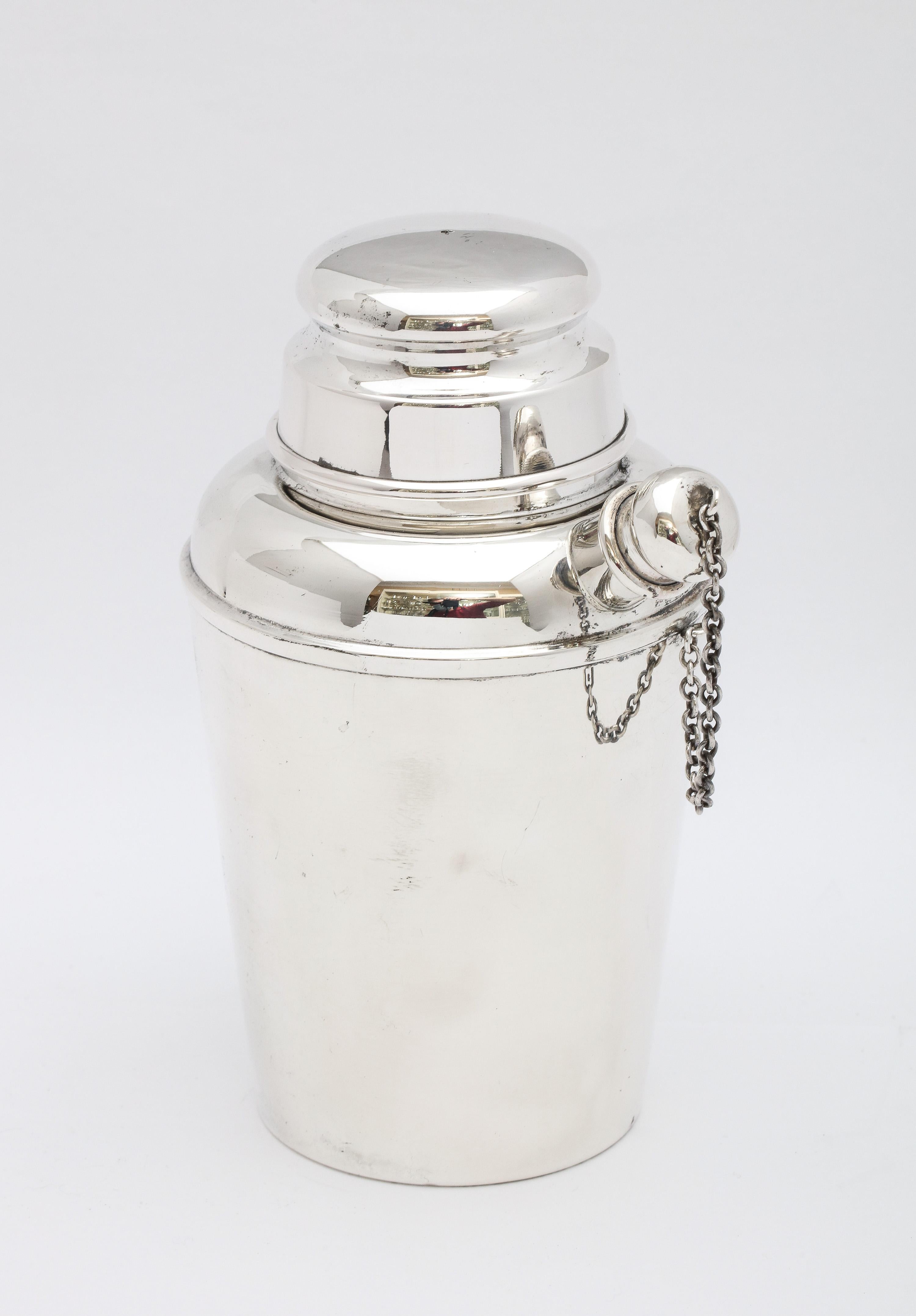 Gilt Art Deco Period Sterling Silver Cocktail Shaker