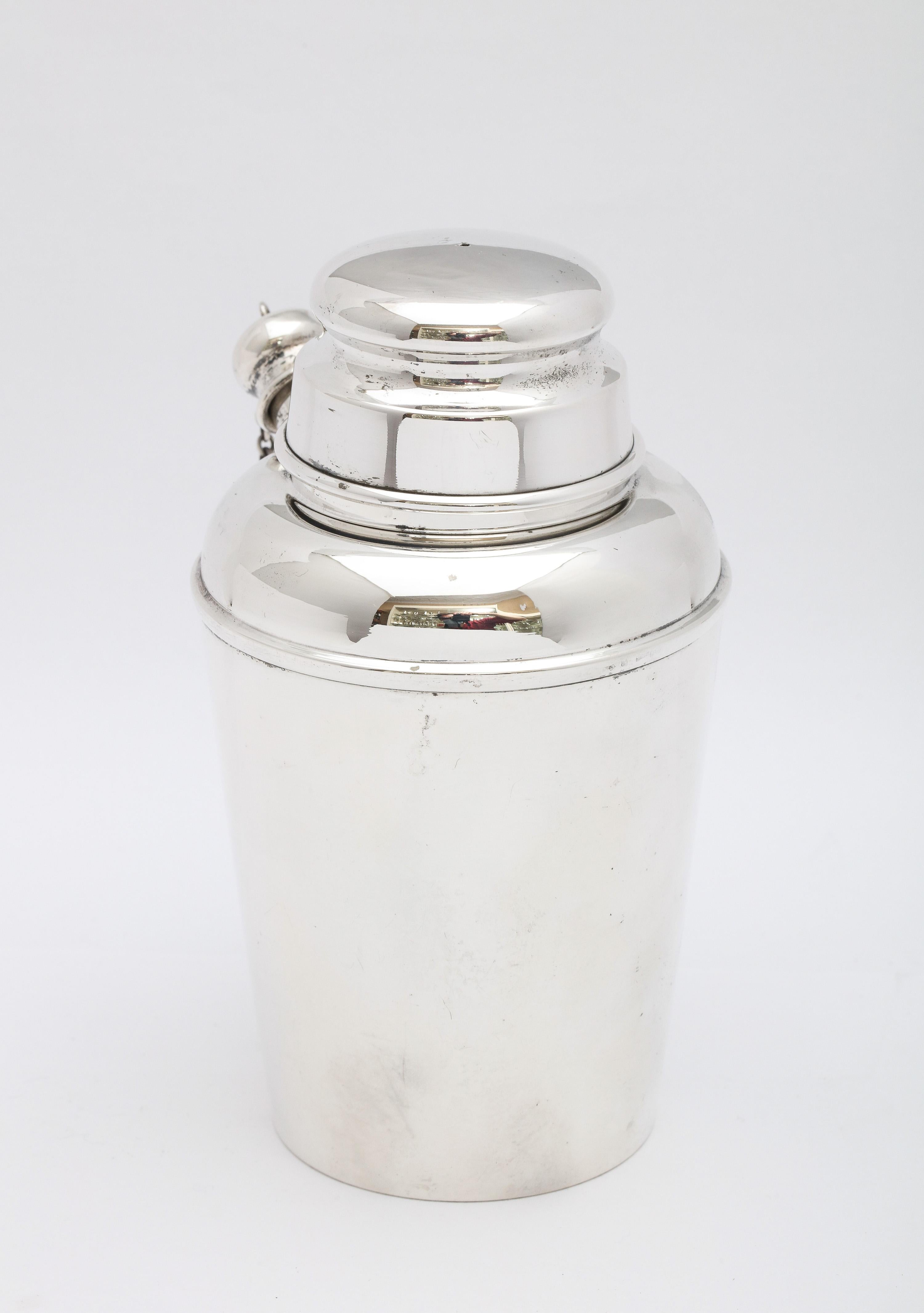 Gold Art Deco Period Sterling Silver Cocktail Shaker For Sale