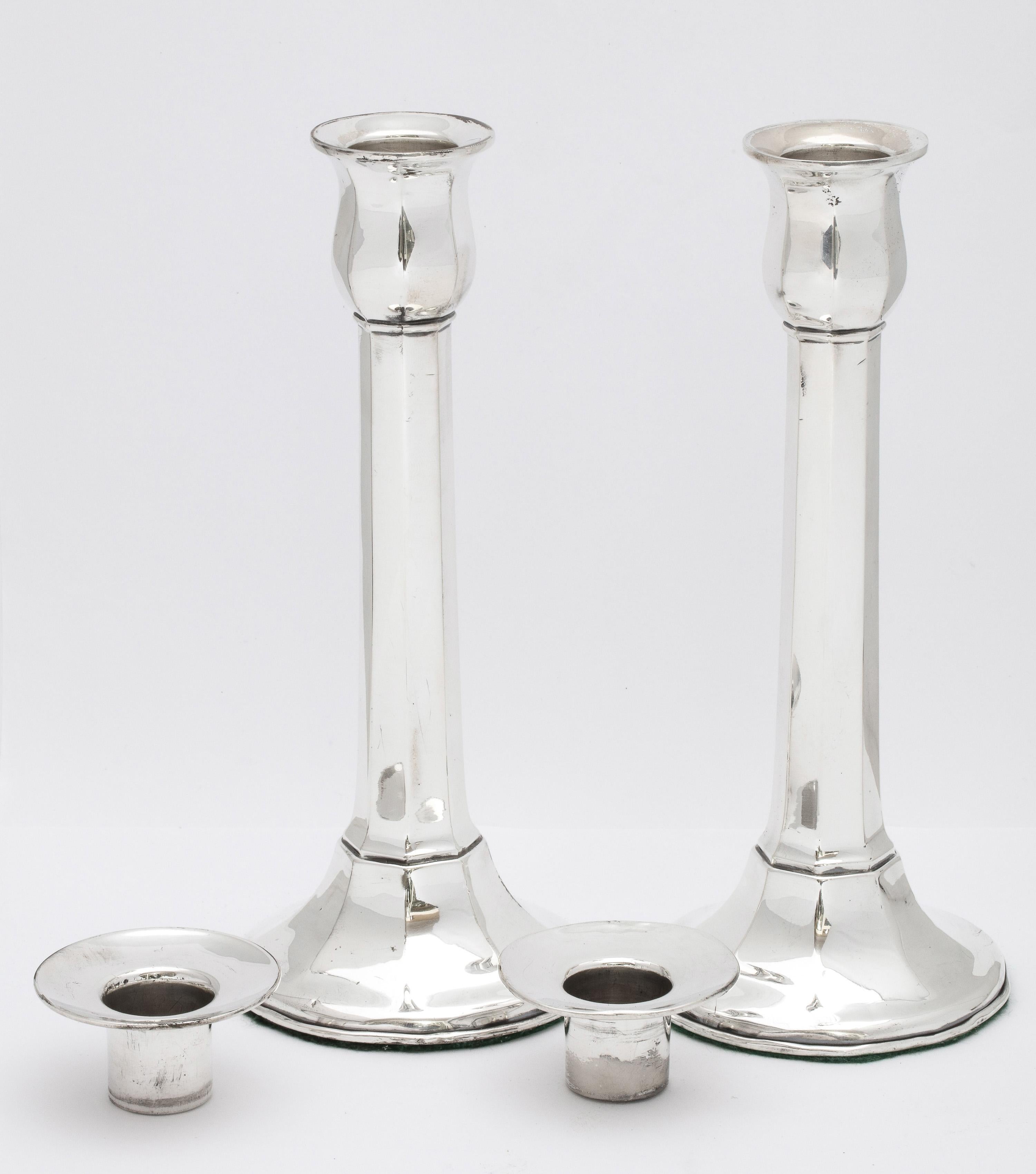 Art Deco Period Sterling Silver Column-Form Candlesticks 5