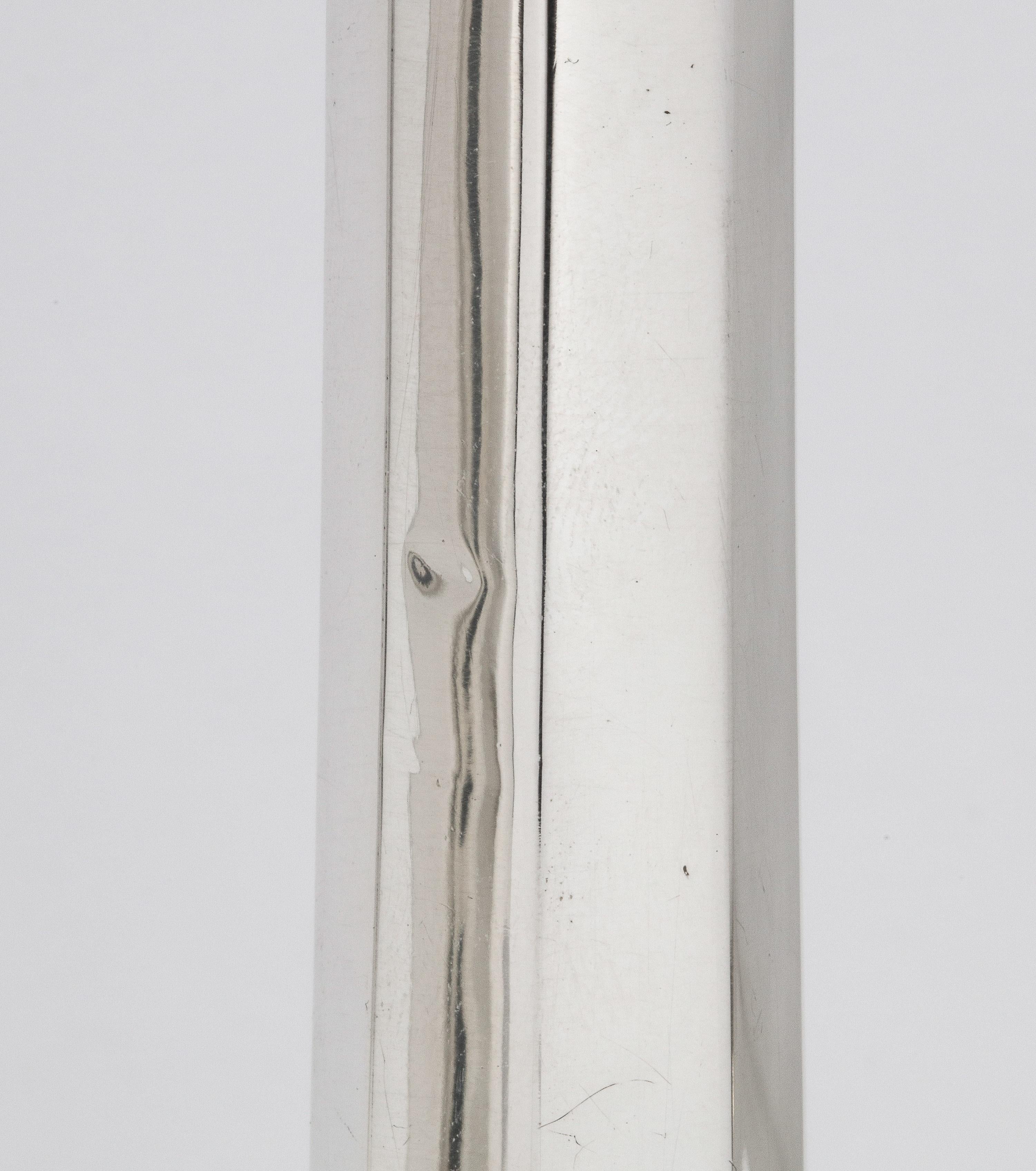 Art Deco Period Sterling Silver Column-Form Candlesticks 6