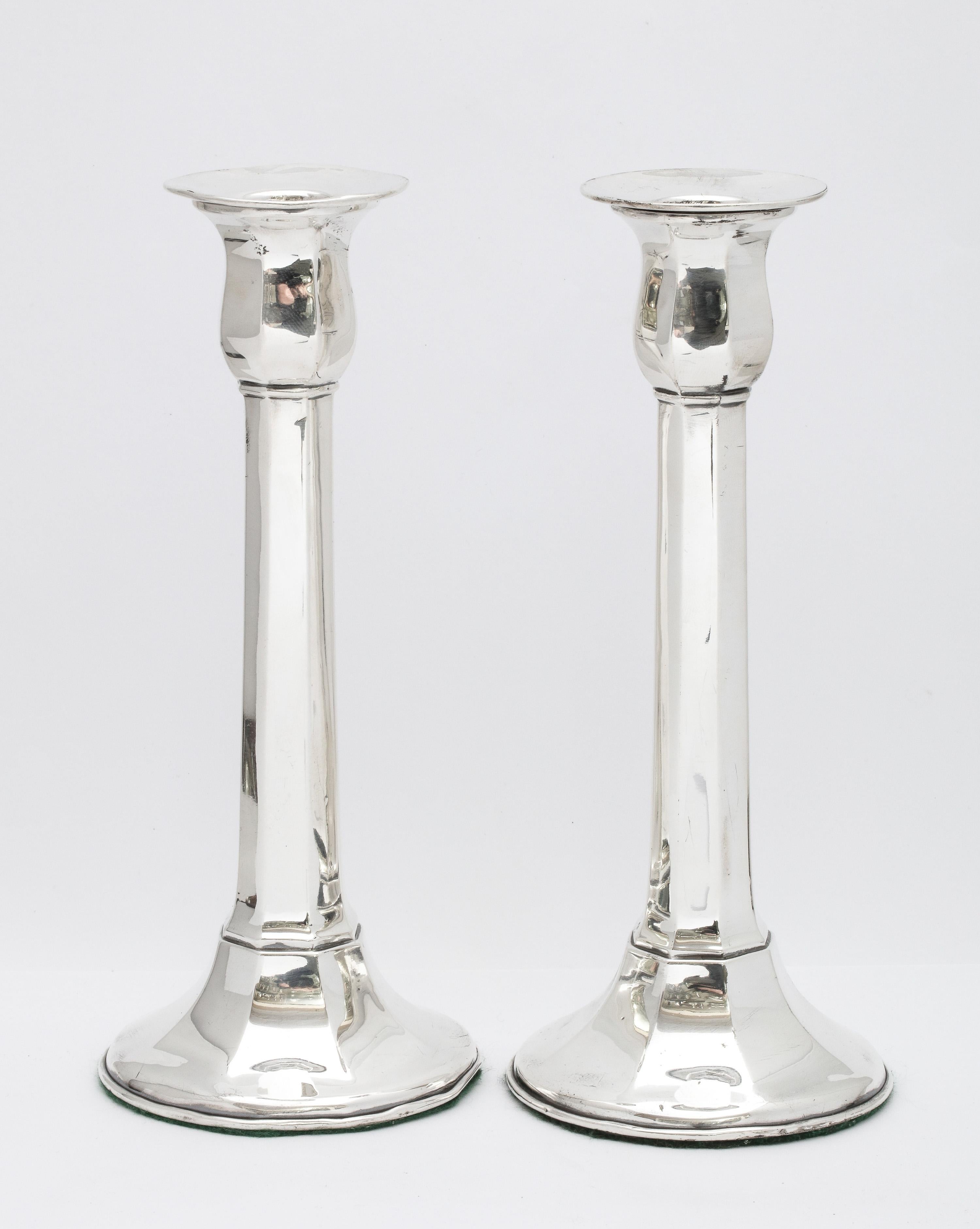 Art Deco Period Sterling Silver Column-Form Candlesticks 9