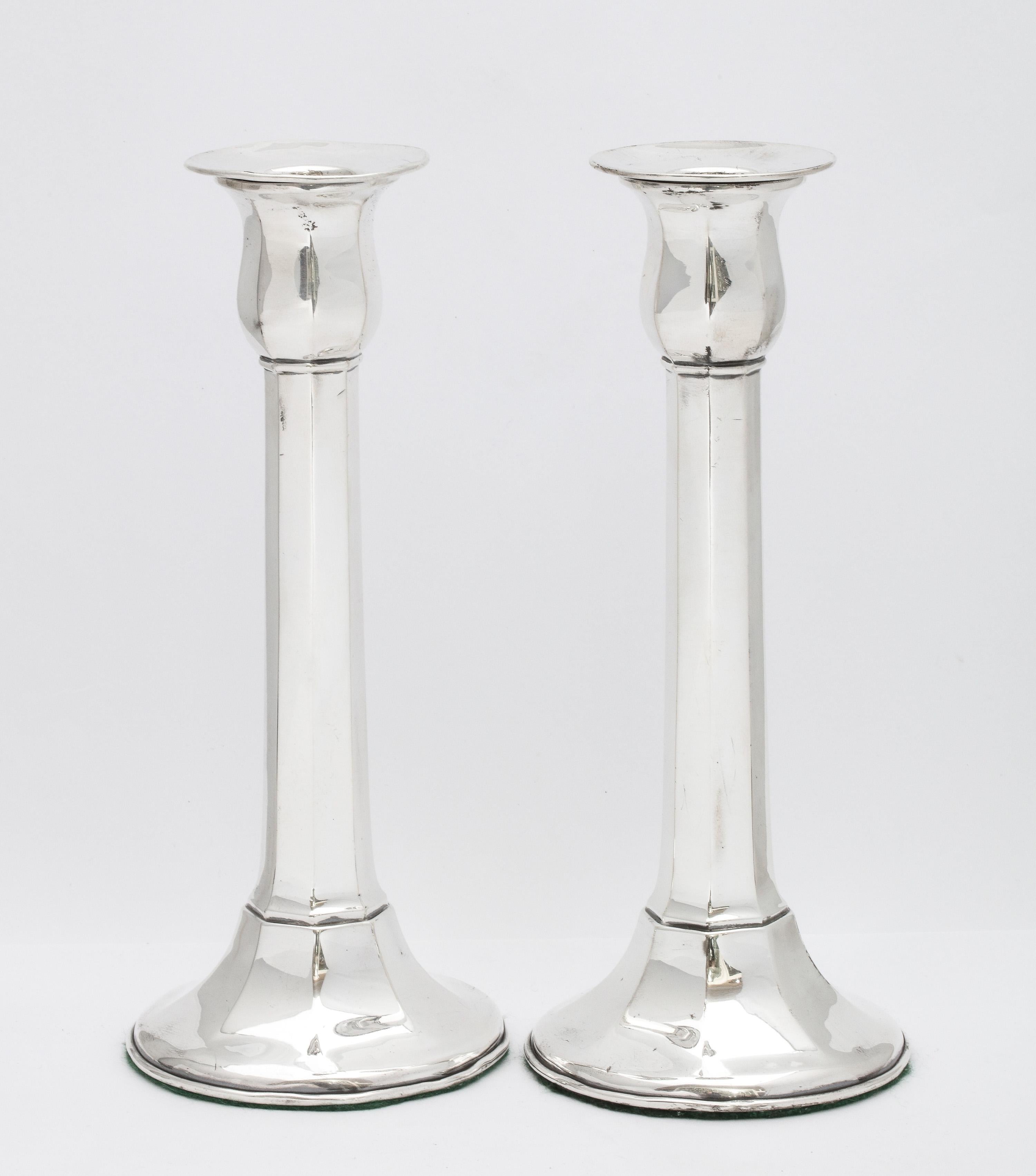 Art Deco Period Sterling Silver Column-Form Candlesticks 10