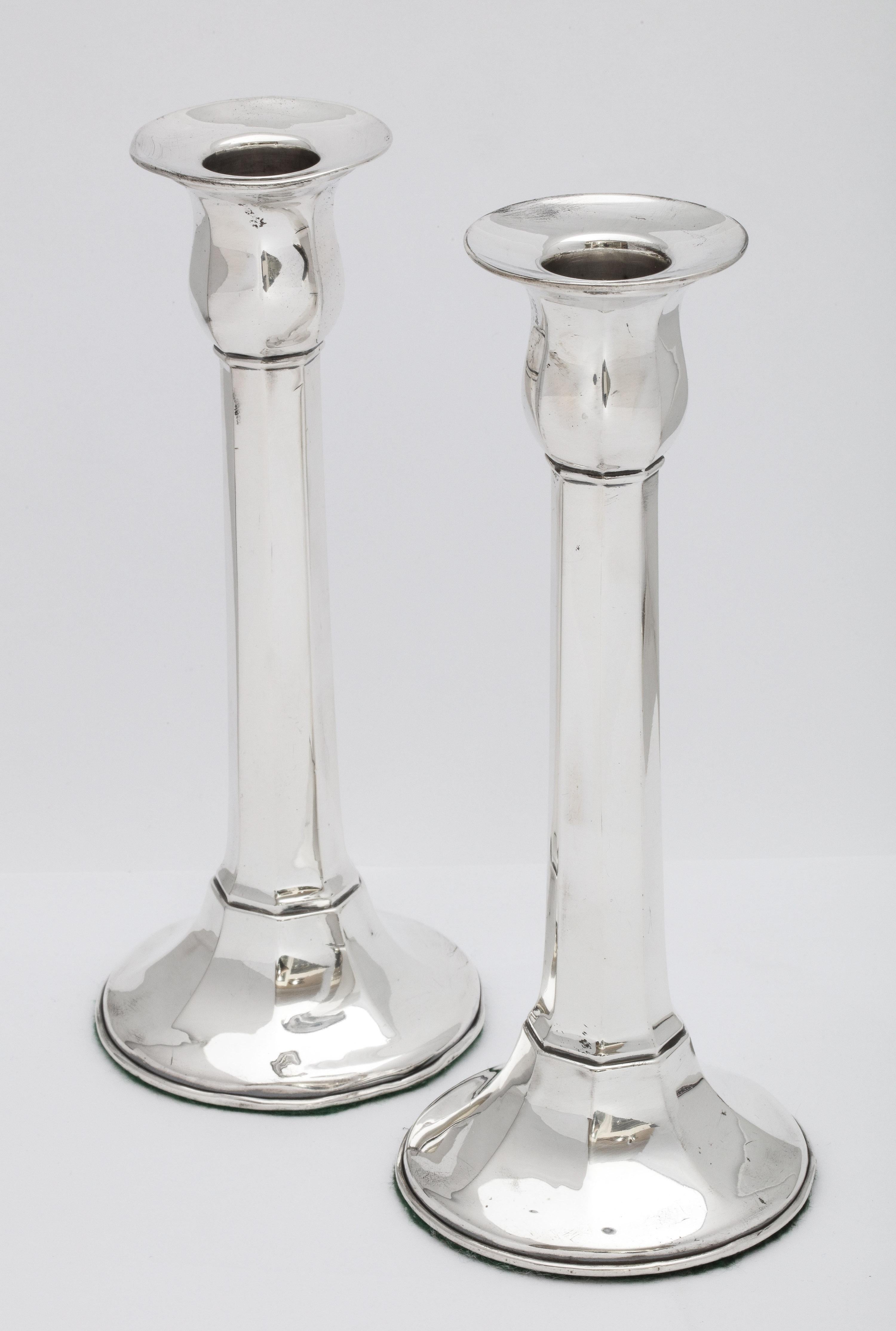 Art Deco Period Sterling Silver Column-Form Candlesticks 1