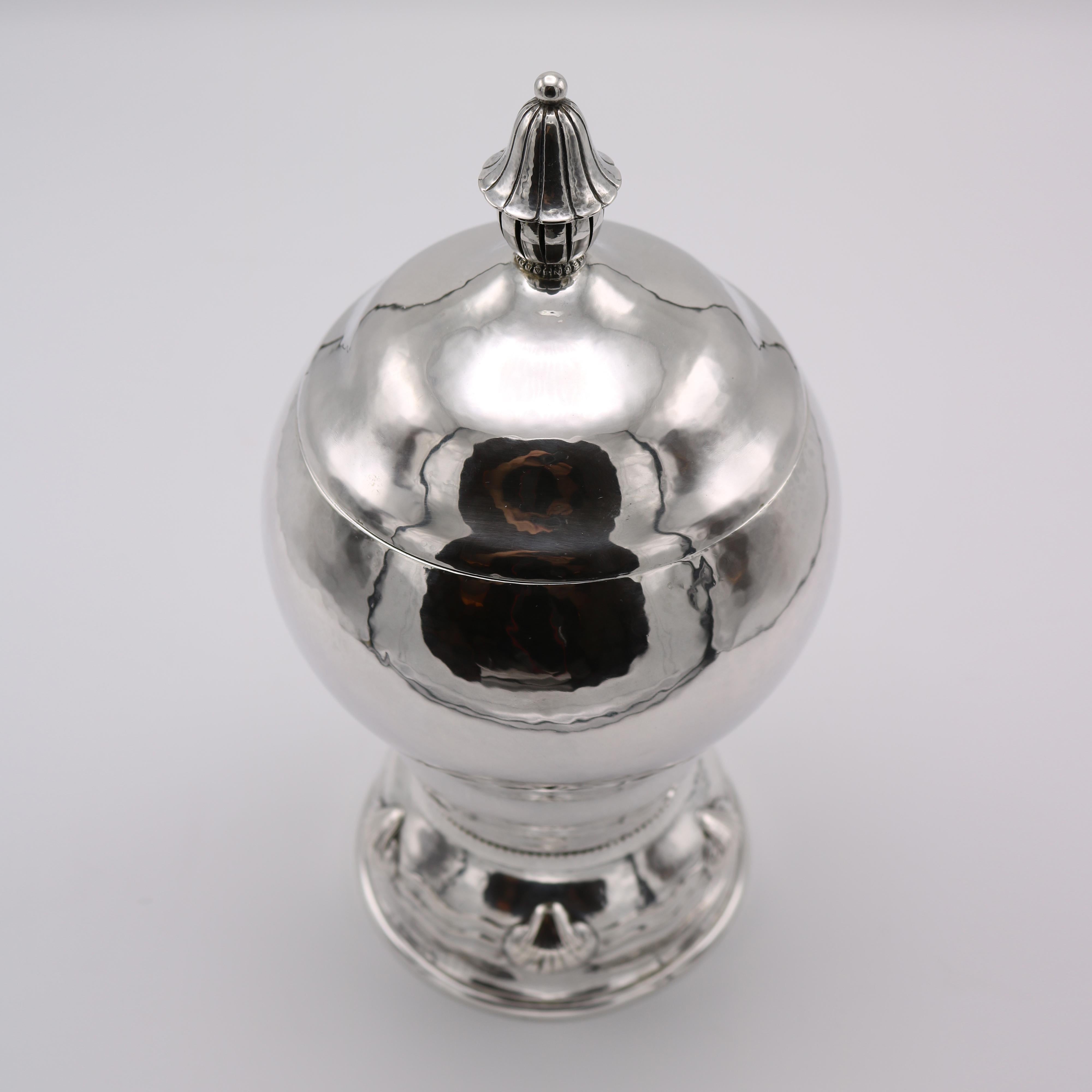 Argento 925 Vaso coperto in argento Sterling di epoca Art Deco Germania circa 1930 in vendita