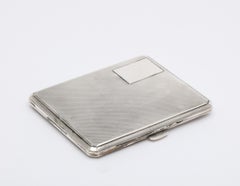 Art Deco Period Sterling Silver Engine Turned Cigarette Case