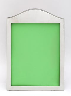 Art Deco Period Sterling Silver Hump-Top Picture Frame With Wood Back
