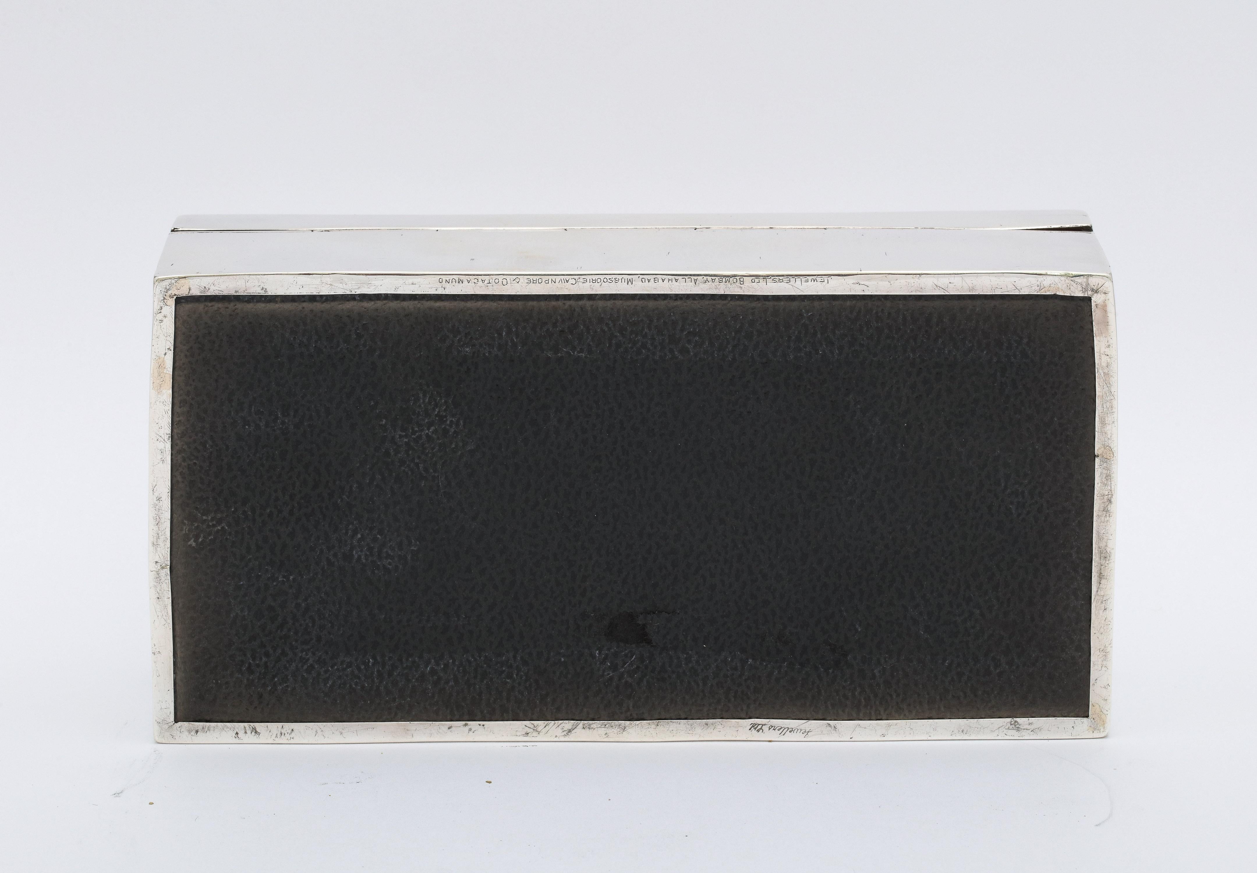Art Deco Period Sterling Silver Jewelry Box with Hinged Lid 8