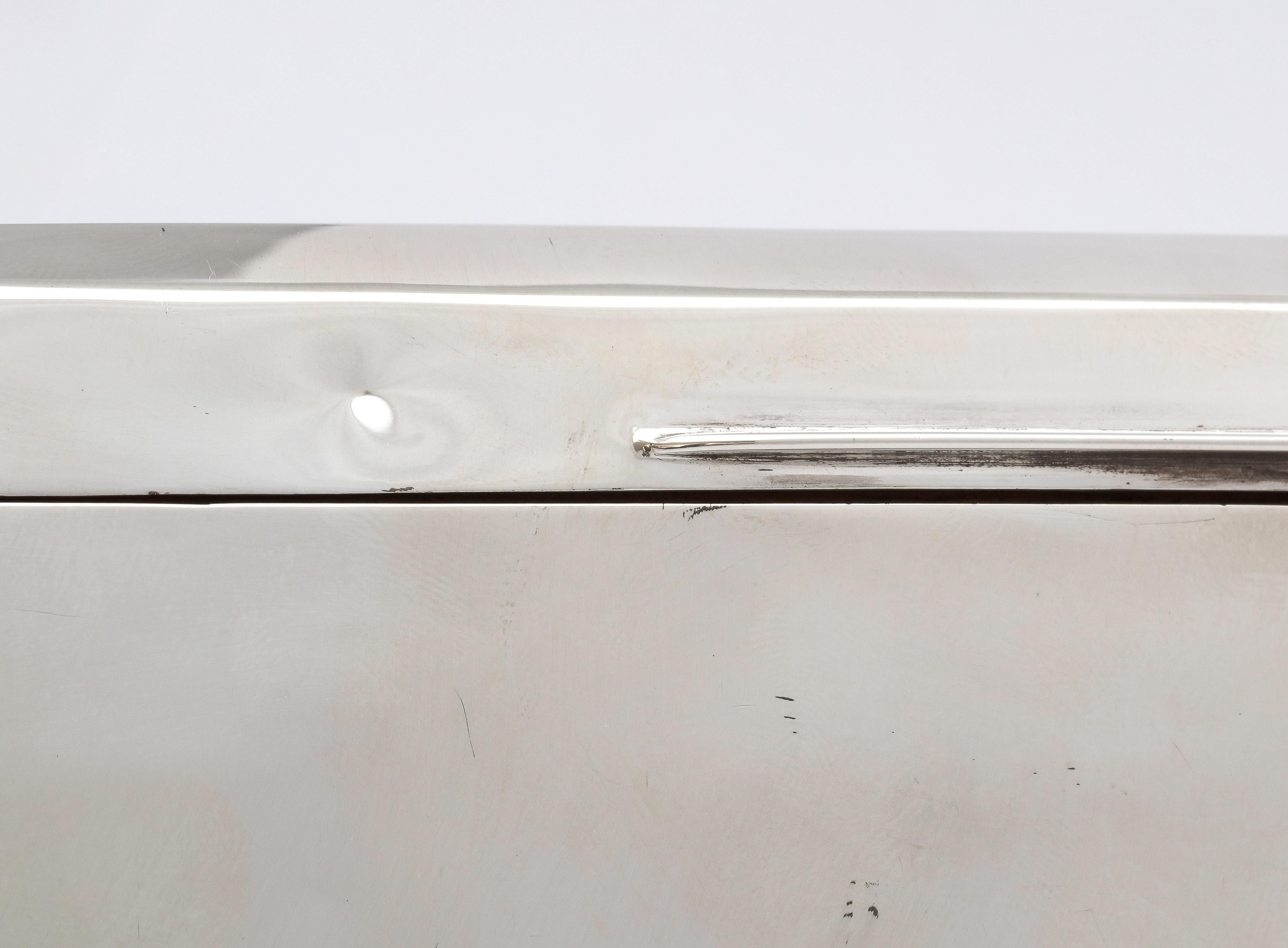 Art Deco Period Sterling Silver Jewelry Box with Hinged Lid 11