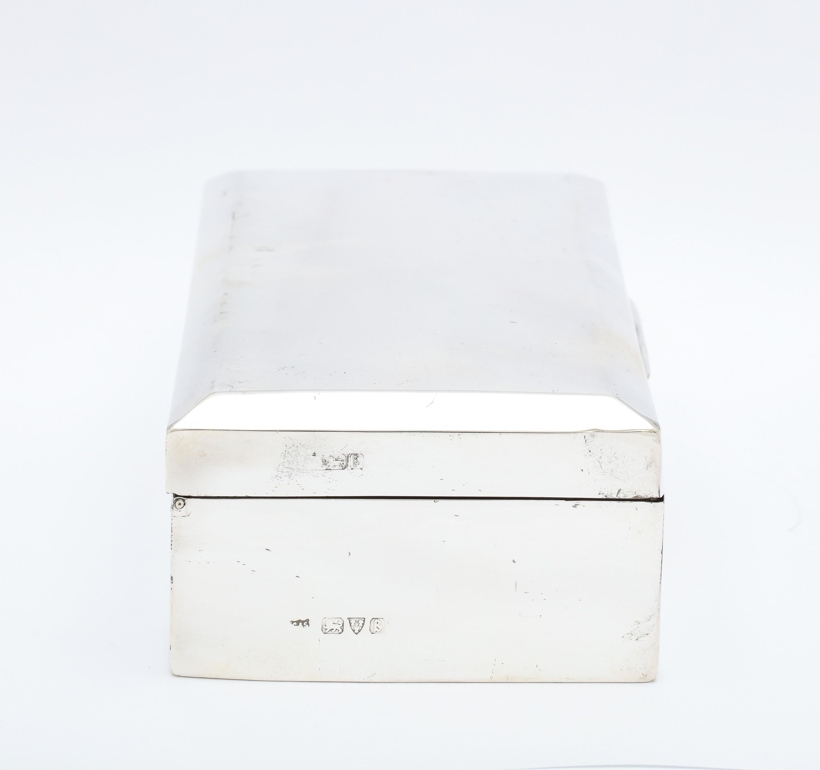 Early 20th Century Art Deco Period Sterling Silver Jewelry Box with Hinged Lid