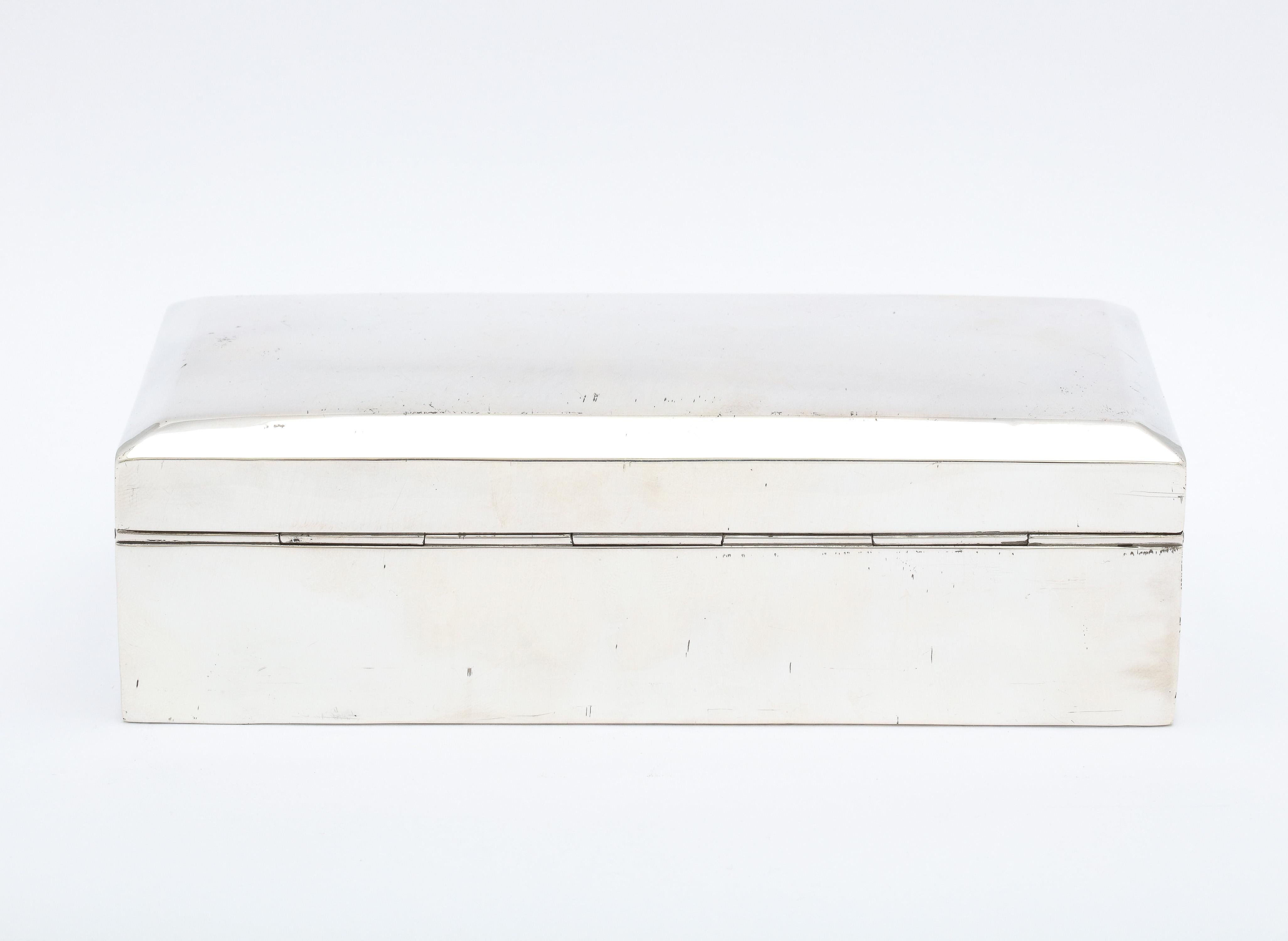 Art Deco Period Sterling Silver Jewelry Box with Hinged Lid 1