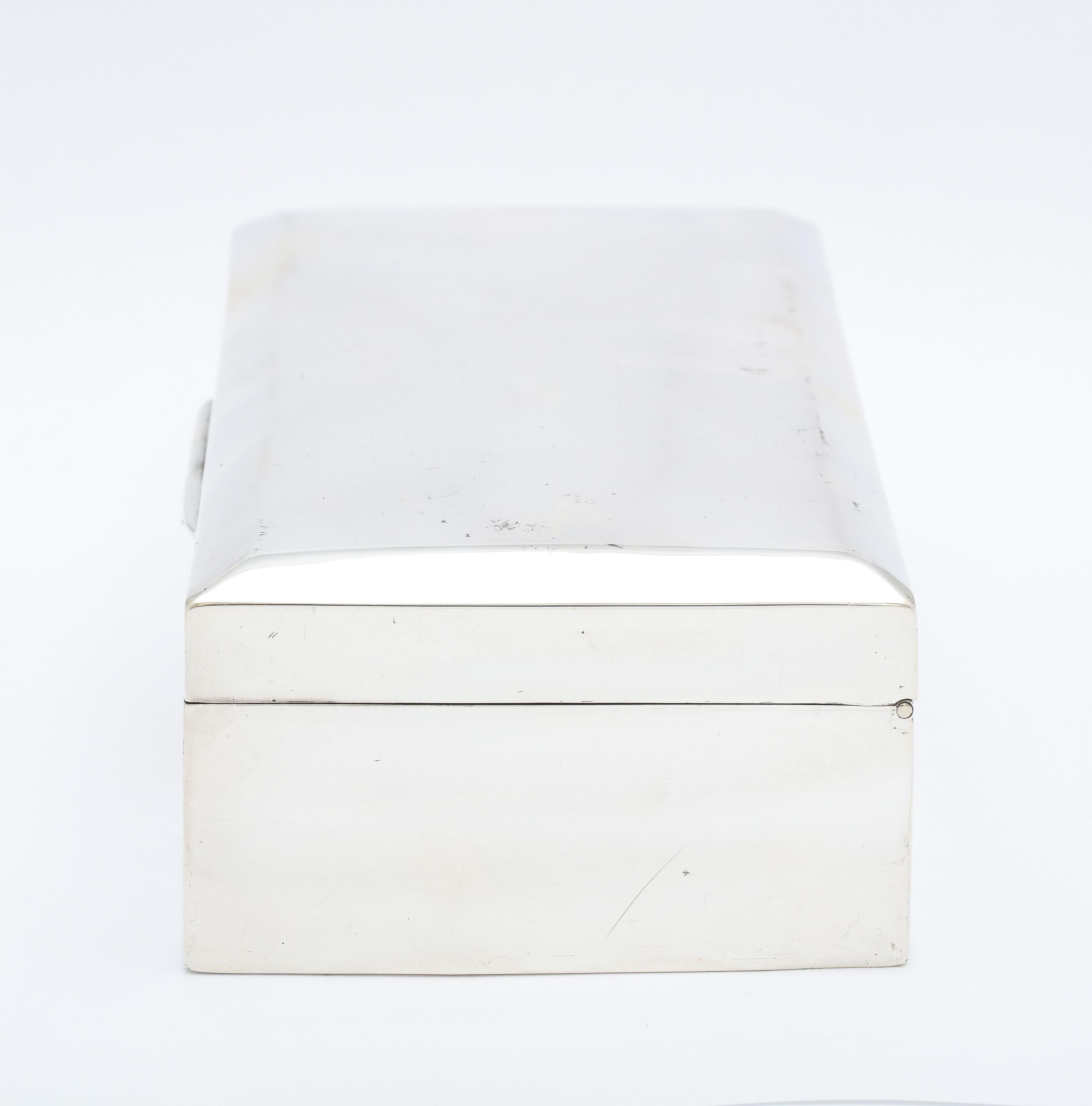 Art Deco Period Sterling Silver Jewelry Box with Hinged Lid 2