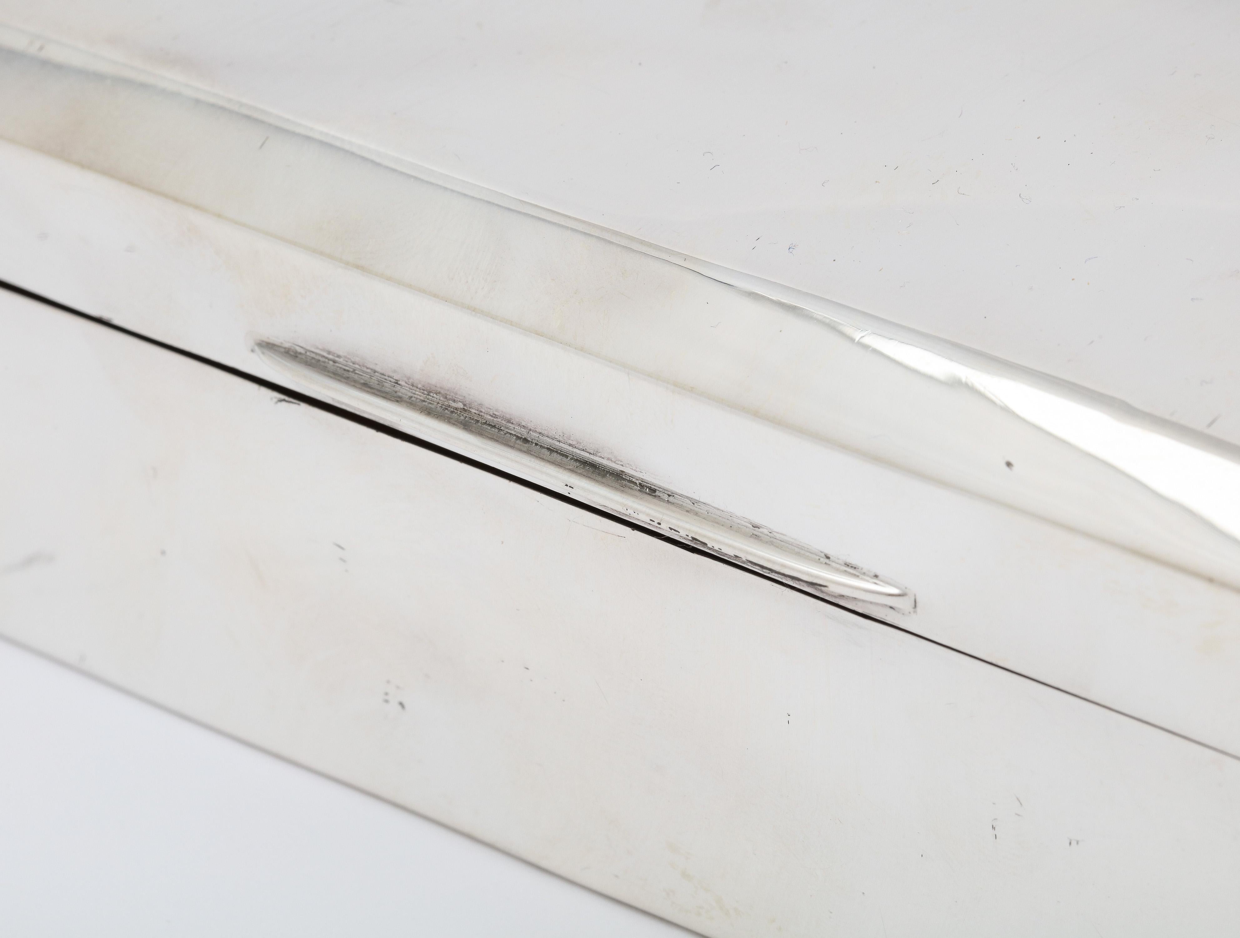 Art Deco Period Sterling Silver Jewelry Box with Hinged Lid 3