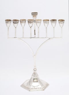 Art Deco Period Sterling Silver Menorah