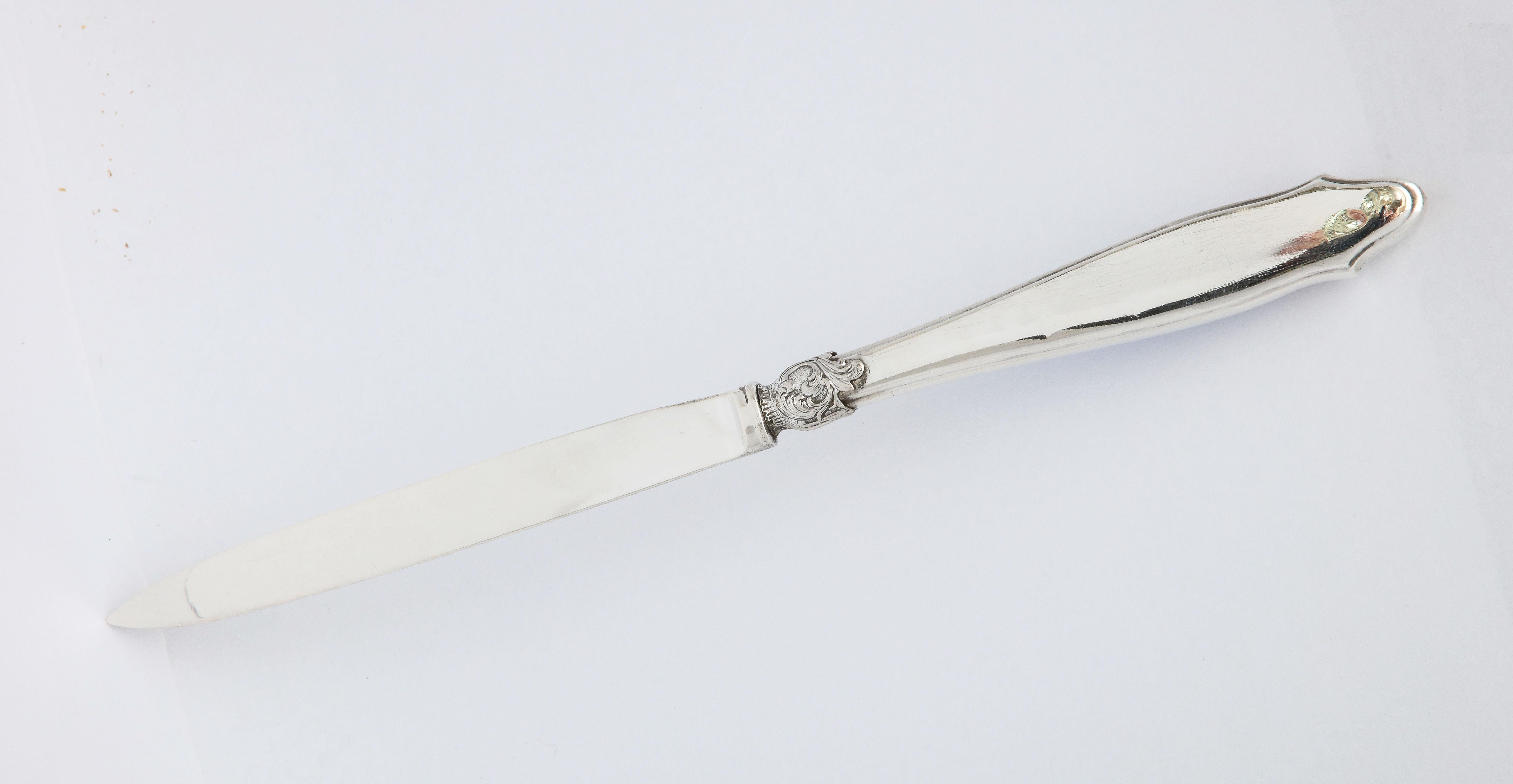 Art Deco Period Sterling Silver-Mounted Blue Enamel Letter Opener/Paper Knife 10