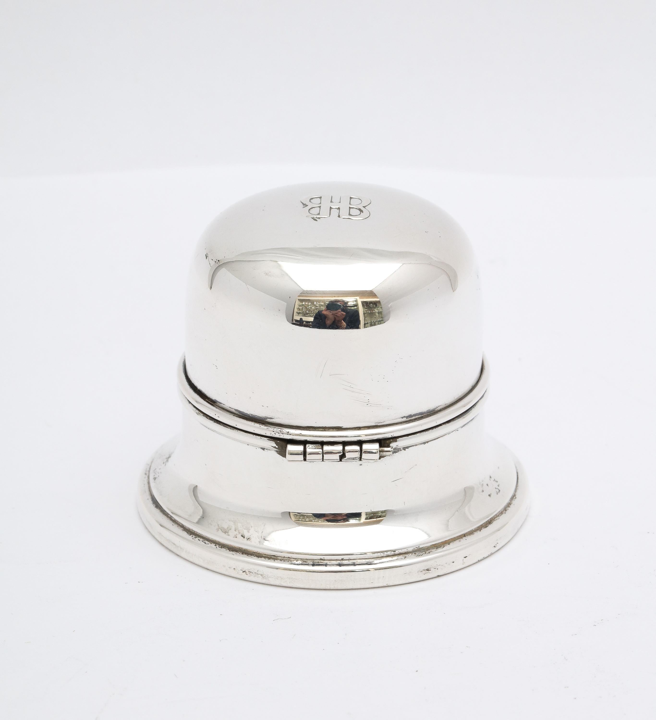 Canadian Art Deco Period Sterling Silver Ring Box with Hinged Lid