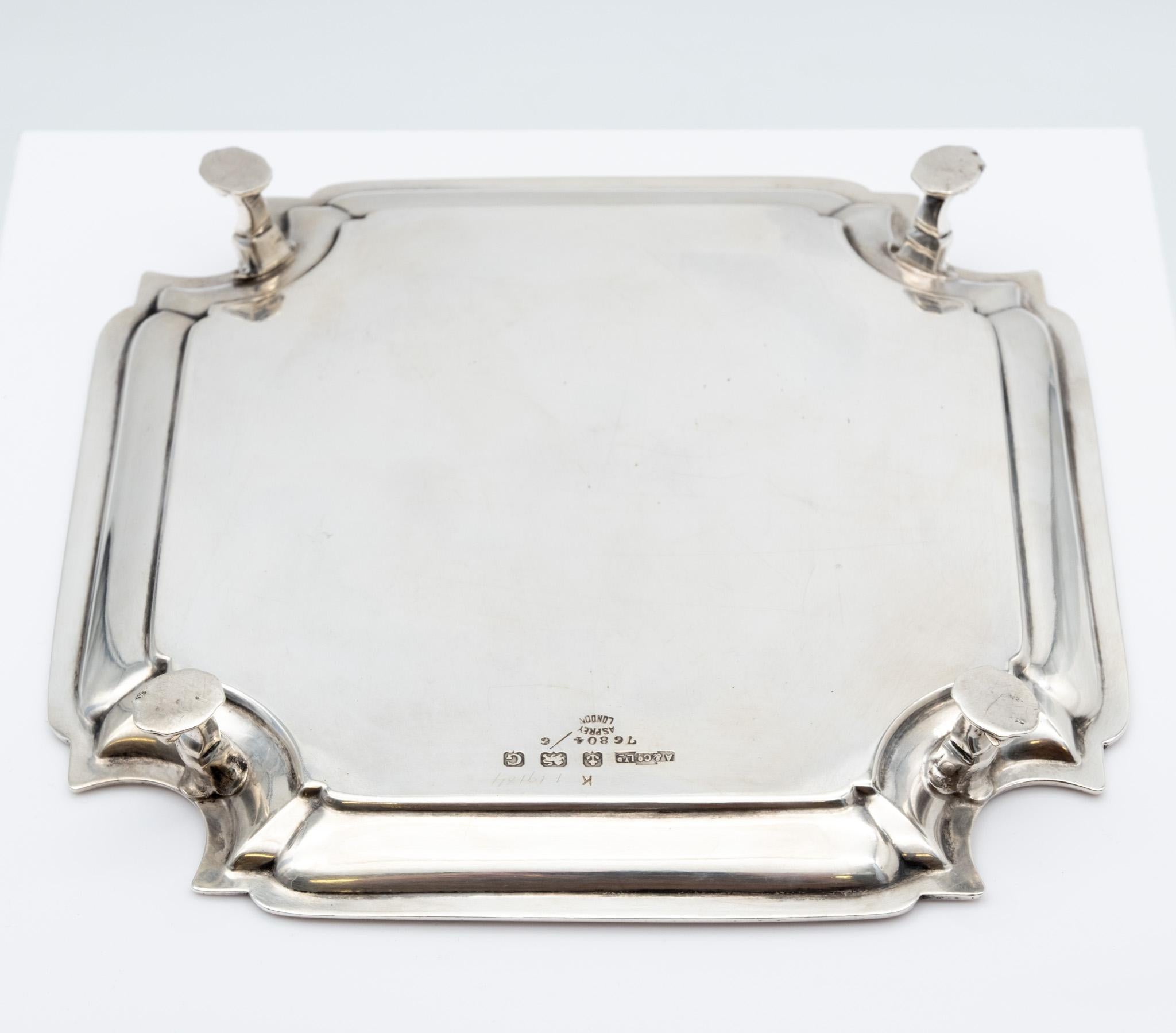 Art Deco Period Sterling Silver Small Tray By Asprey & Co George V 1931 For Sale 7