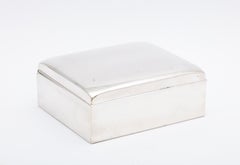 Art Deco Period Sterling Silver Table Box With Hinged LId