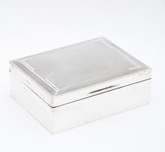 Art Deco Period Sterling Silver Table Box With Hinged Lid