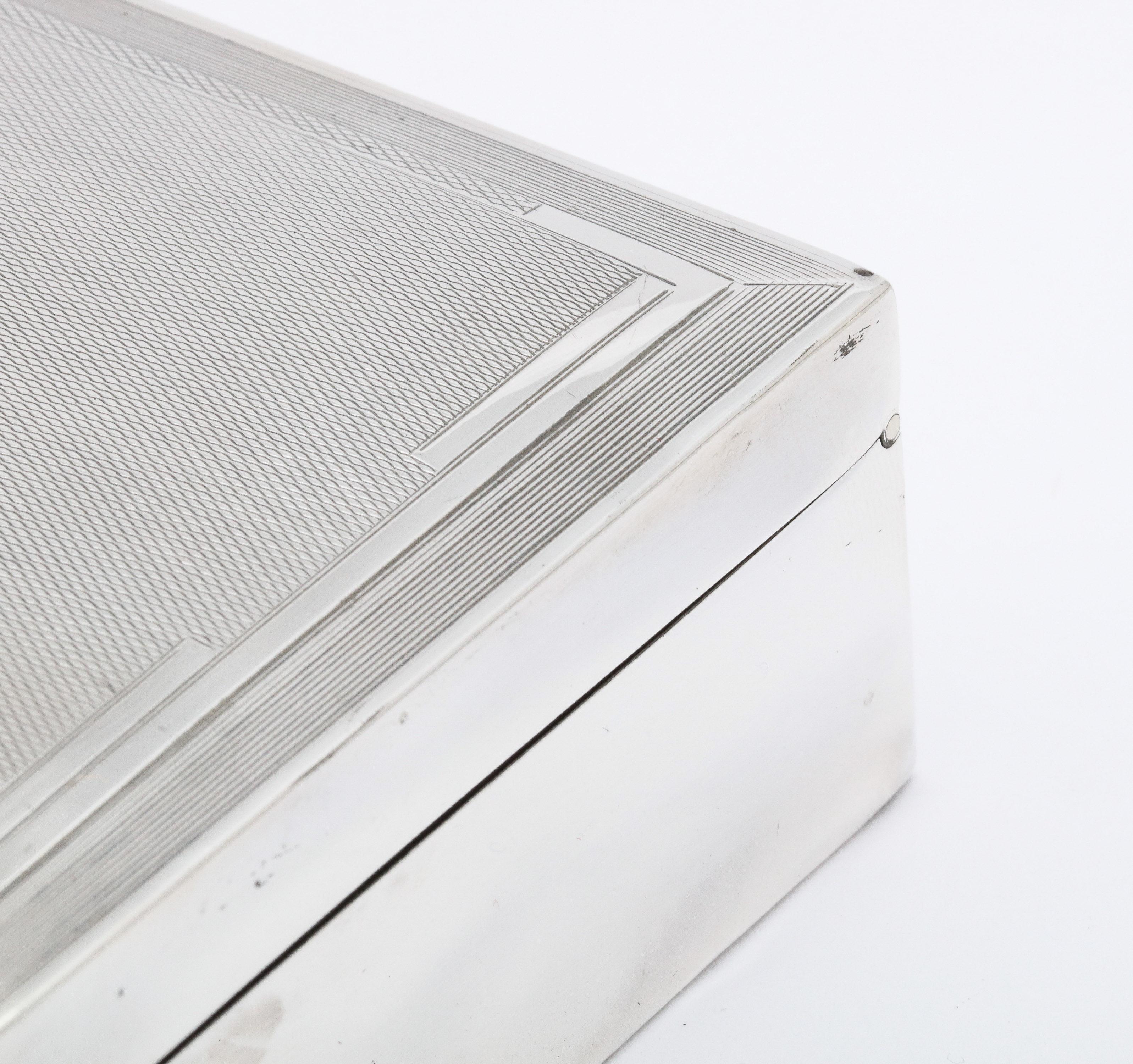 Art Deco Periode Sterling Silber Tabelle Box mit Scharnierdeckel im Angebot 2