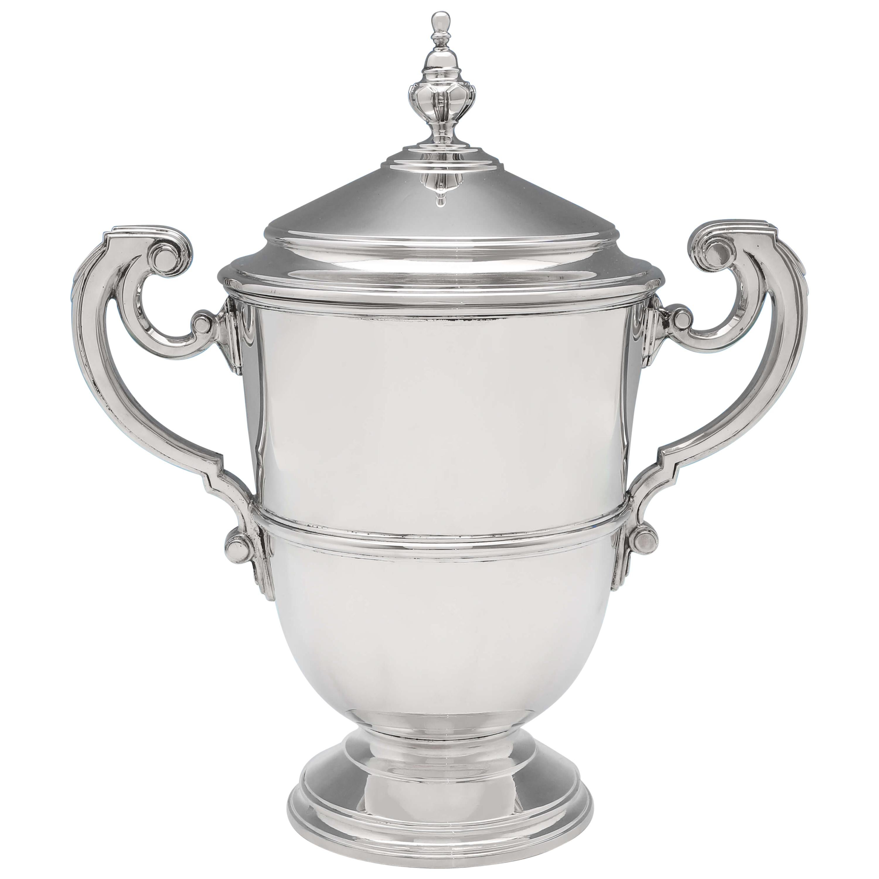 Art Deco Period Sterling Silver Trophy Cup and Cover by Richard Comyns in 1934