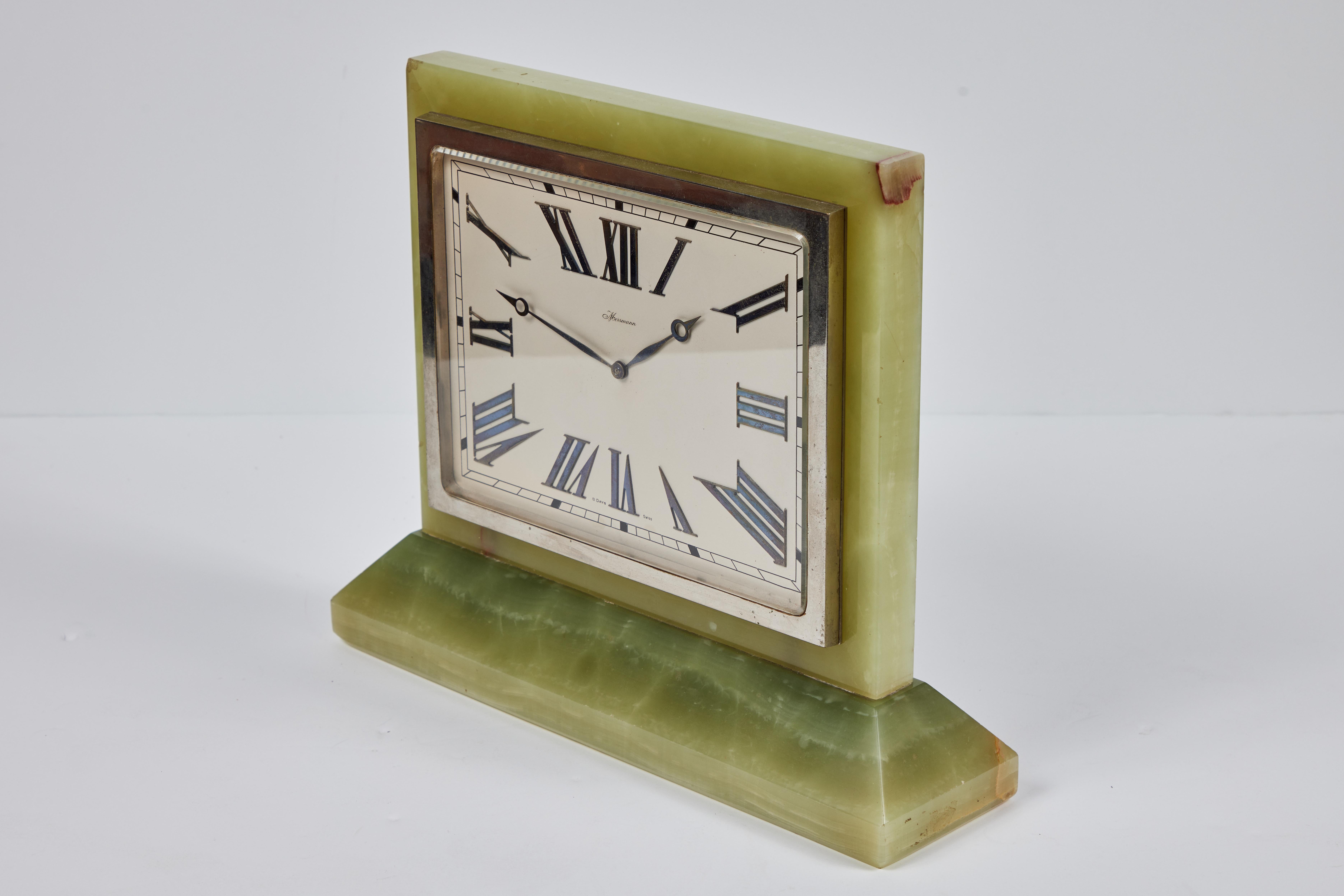 Carved Art Deco Period Table Clock For Sale