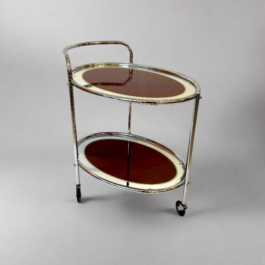 Art Deco Periode Zwei Etagen Servierwagen Frankreich im Zustand „Gut“ im Angebot in New York, NY