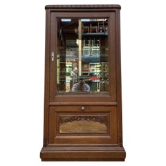 Art Deco period walnut display cabinet