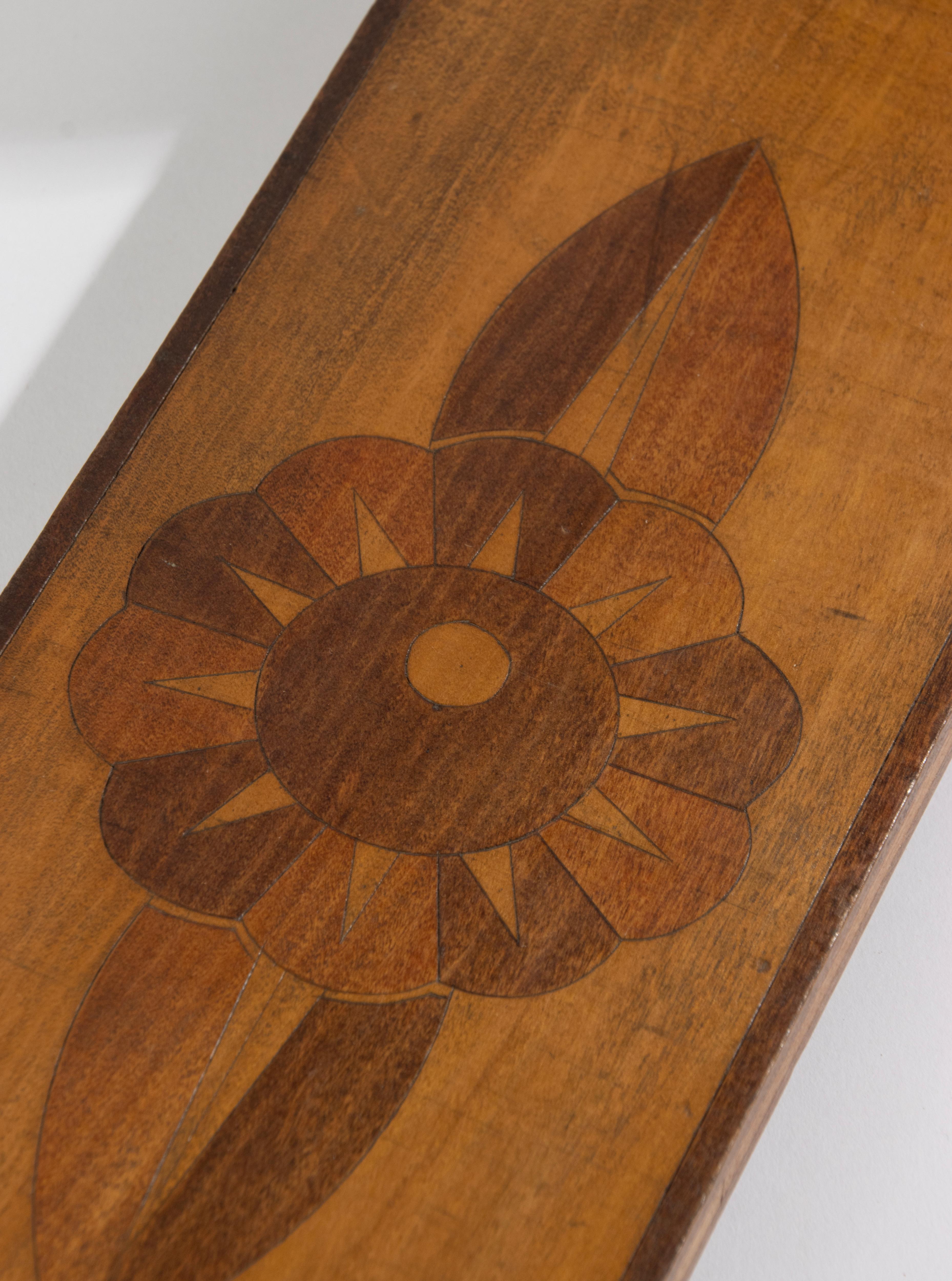 Leggio con intarsio floreale in noce d'epoca Art Déco in vendita 5