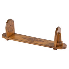 Art Deco period Walnut Flower inlayed Bookrest / Bookend