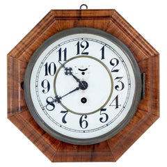 Art Deco Period Walnut Octagonal Shaped Wall Clock by Junghans circa 1920