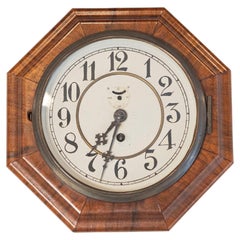 Art Deco Period Walnut Octagonal Shaped Wall Clock by Junghans circa 1920