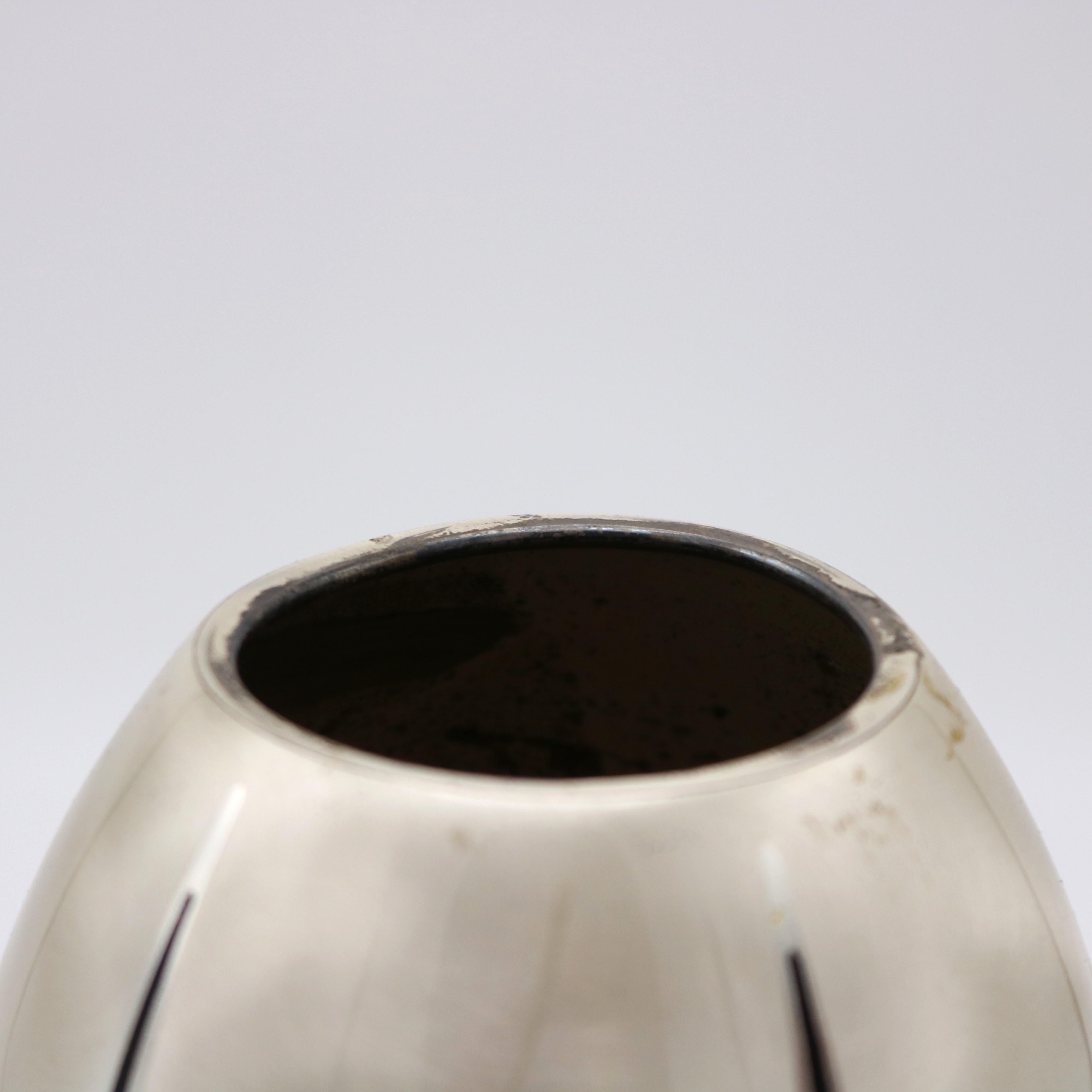 Art Deco Period WMF Ikora Metal Vase Germany 1930 In Good Condition For Sale In New York, NY