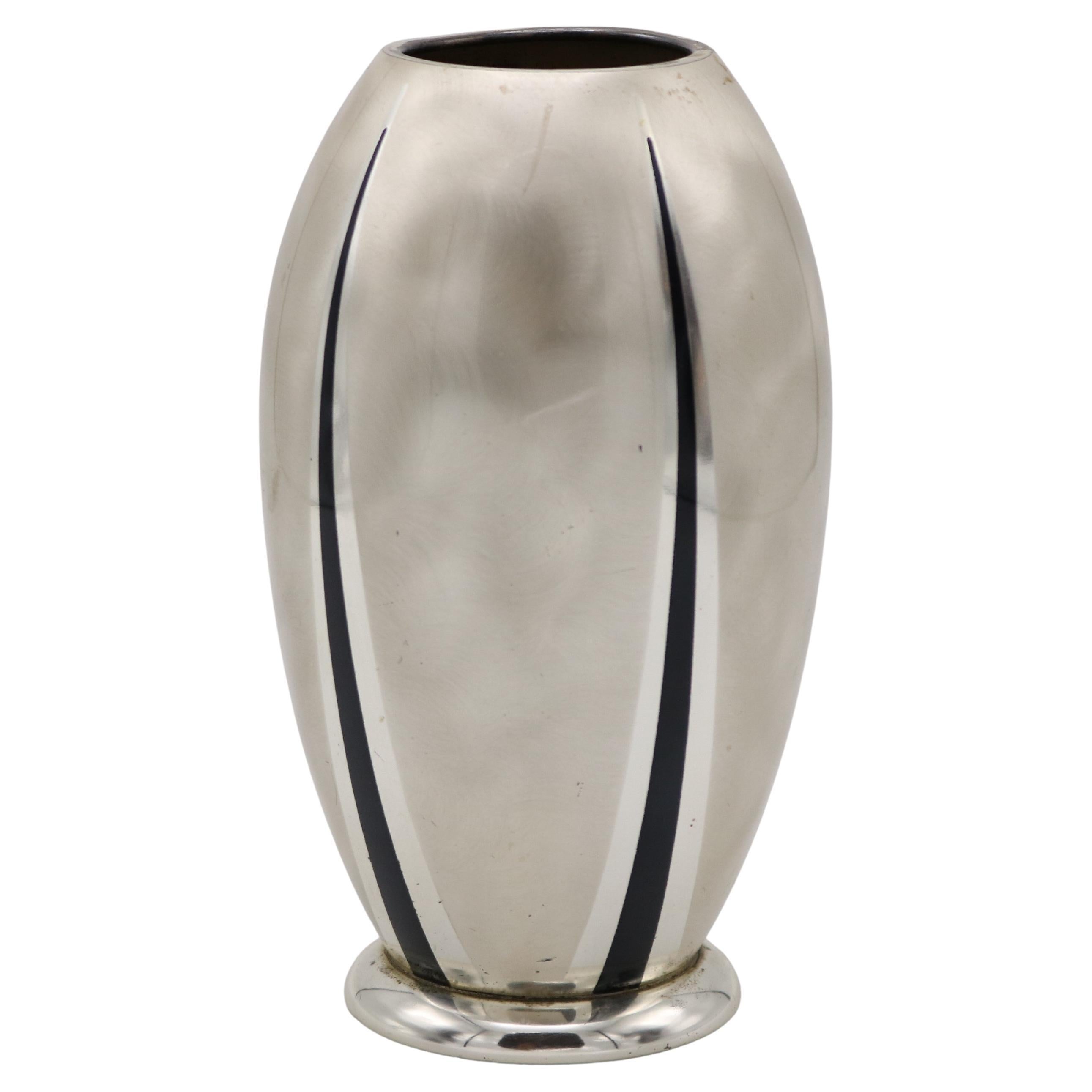 Art Deco Period WMF Ikora Metal Vase Germany 1930 For Sale