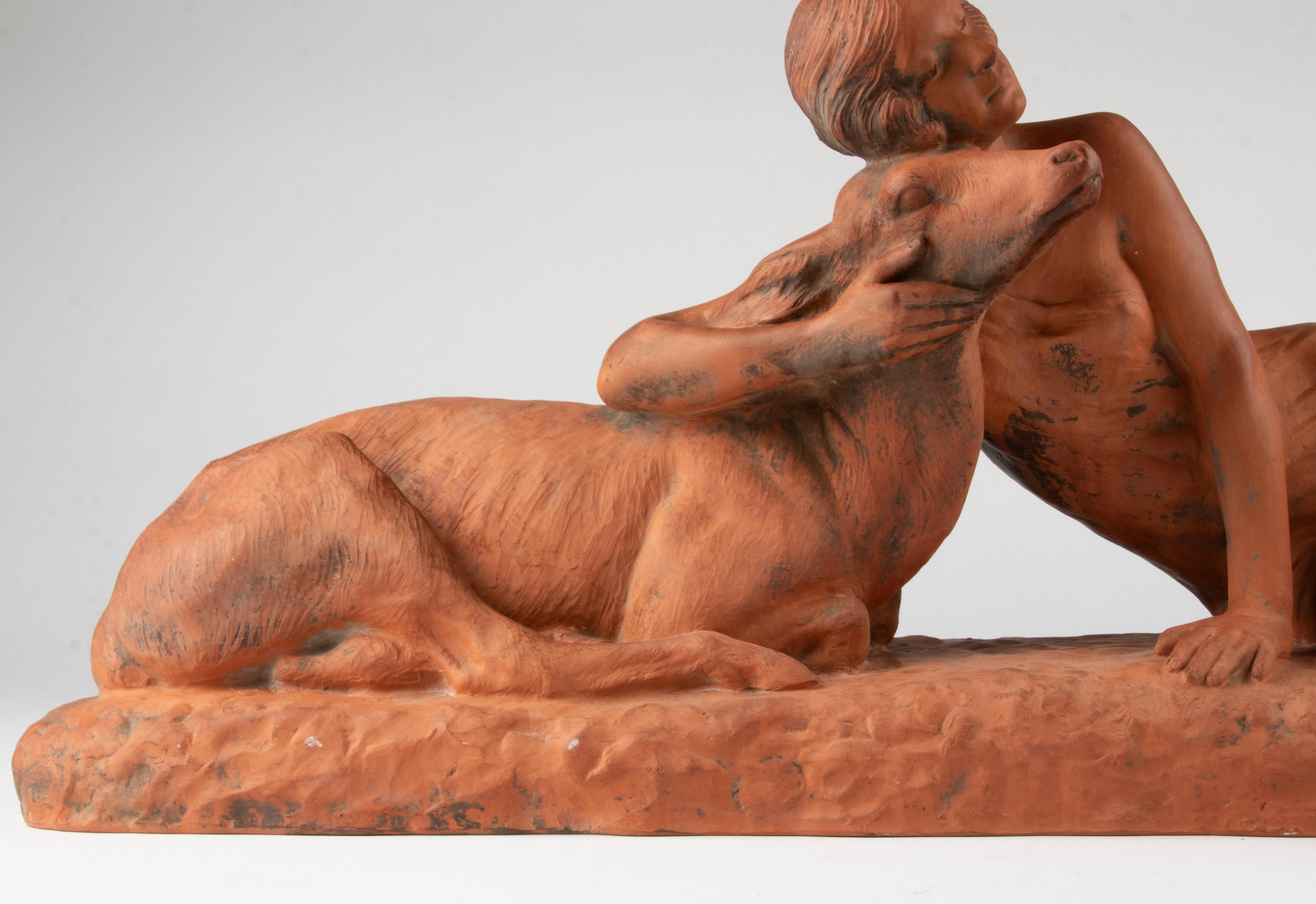Sculpture en terre cuite Art Déco Perios de Louis Riché en vente 3