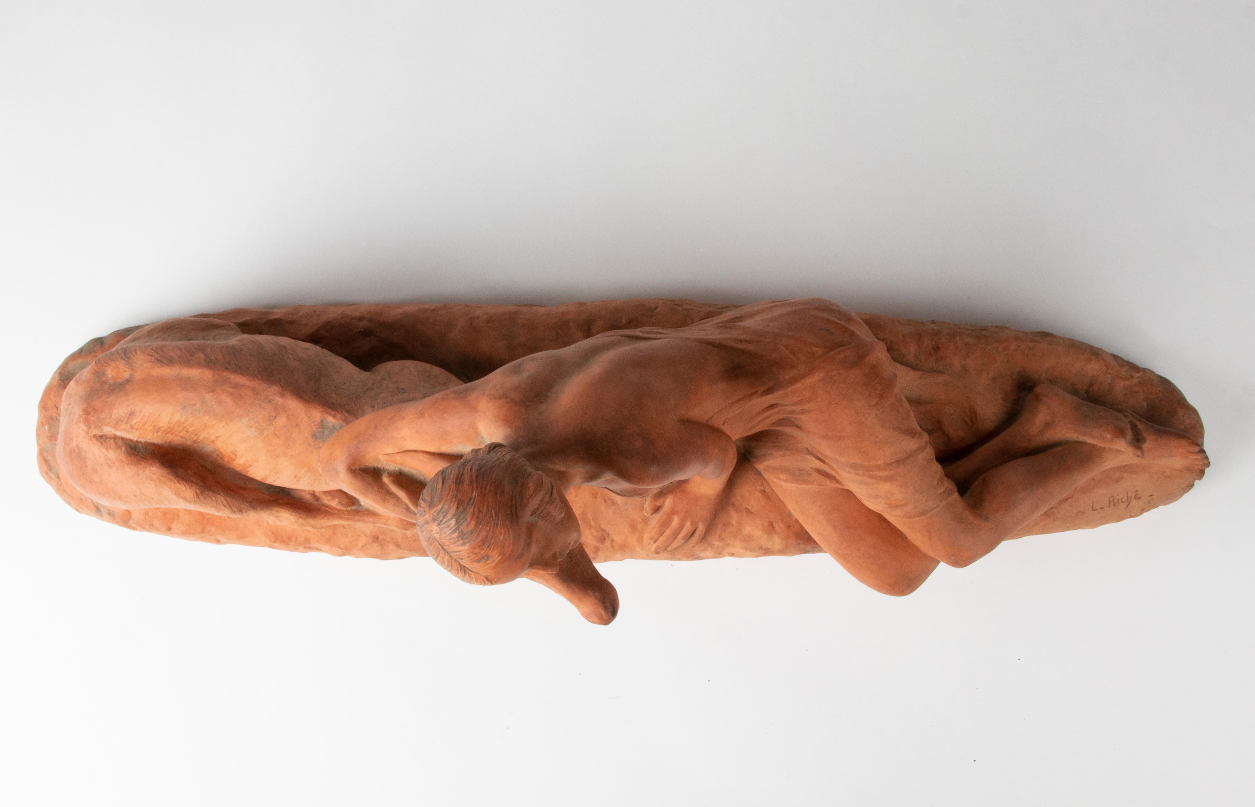 Sculpture en terre cuite Art Déco Perios de Louis Riché en vente 4