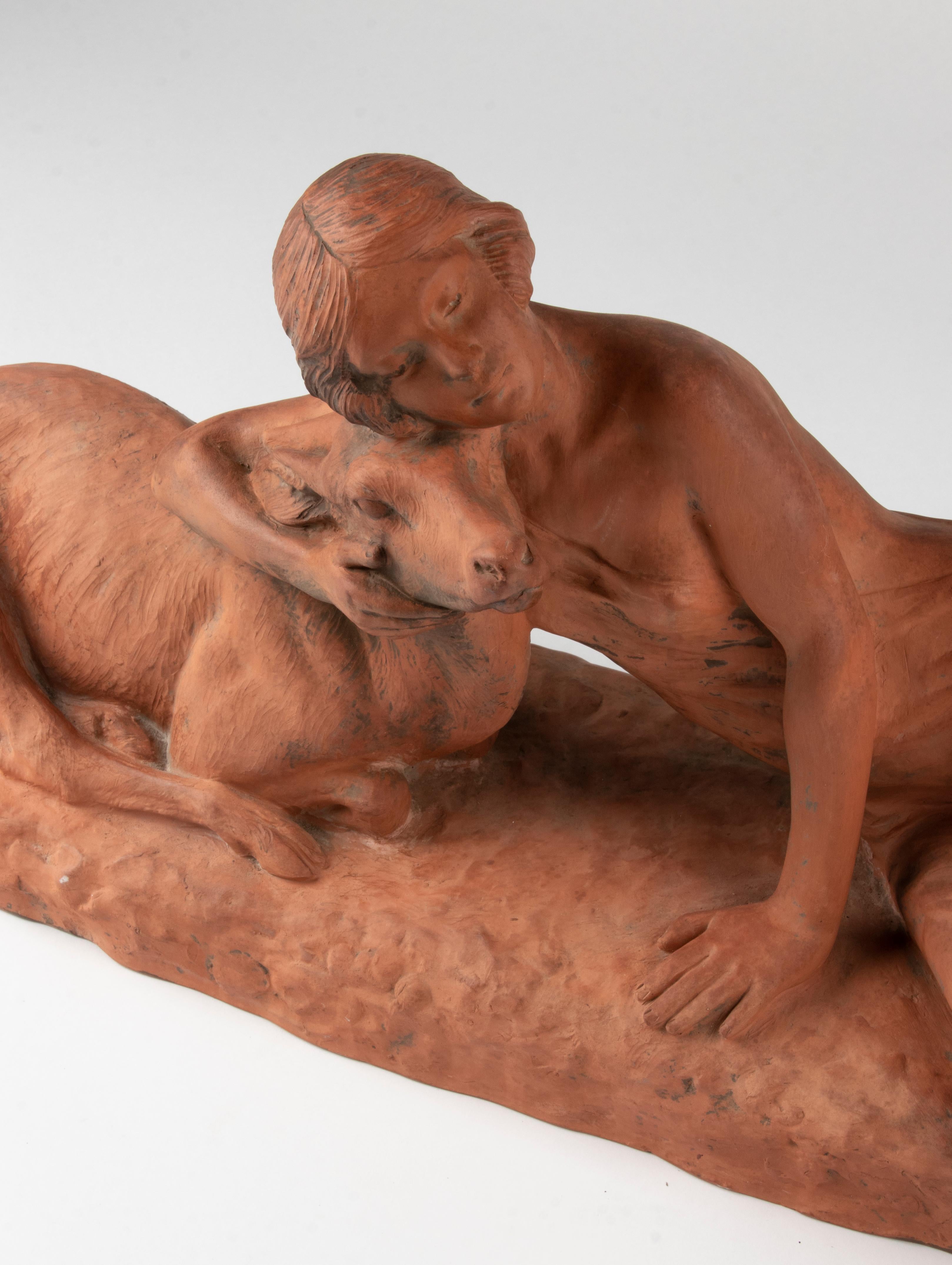Sculpture en terre cuite Art Déco Perios de Louis Riché en vente 5