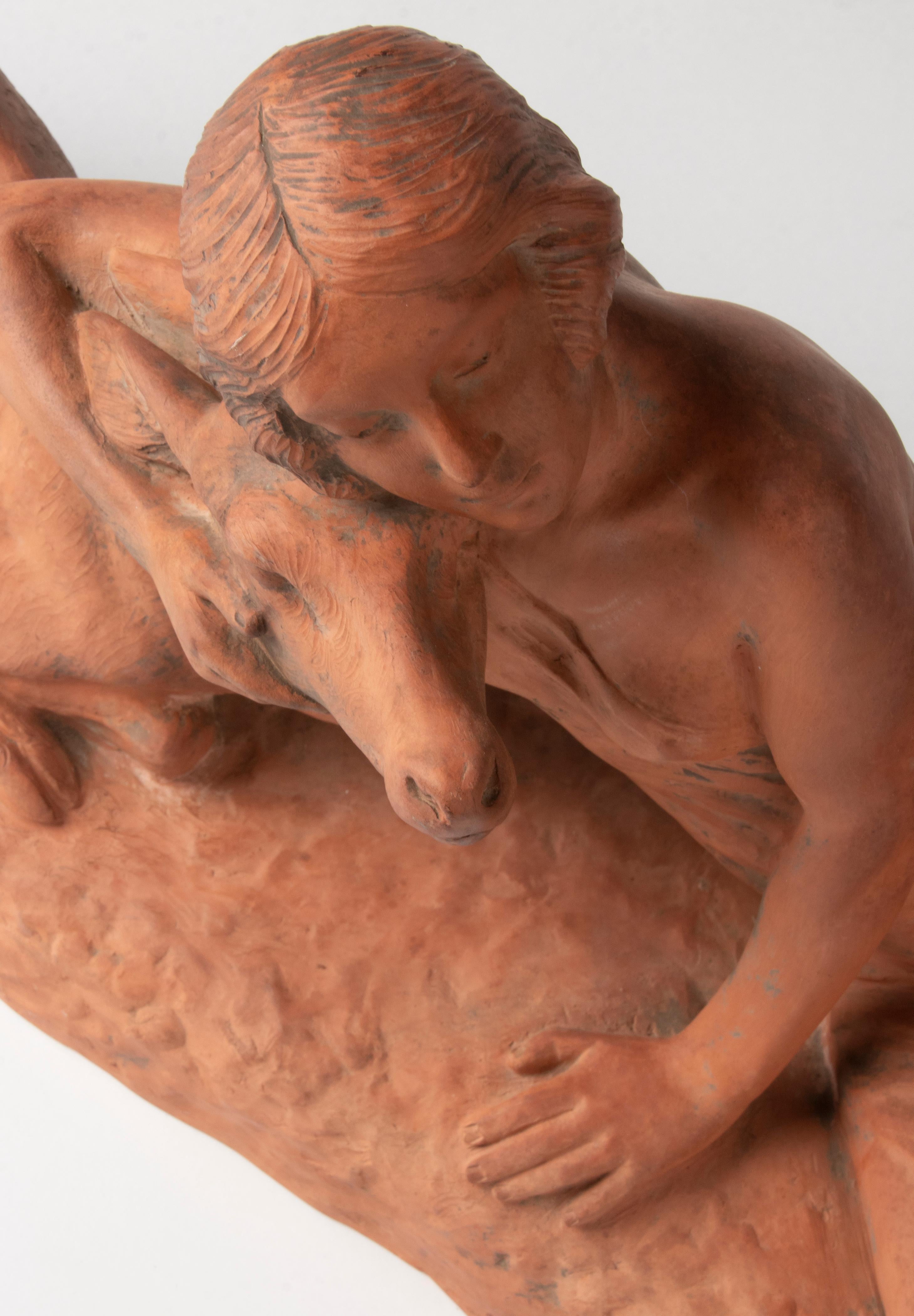 Sculpture en terre cuite Art Déco Perios de Louis Riché en vente 6