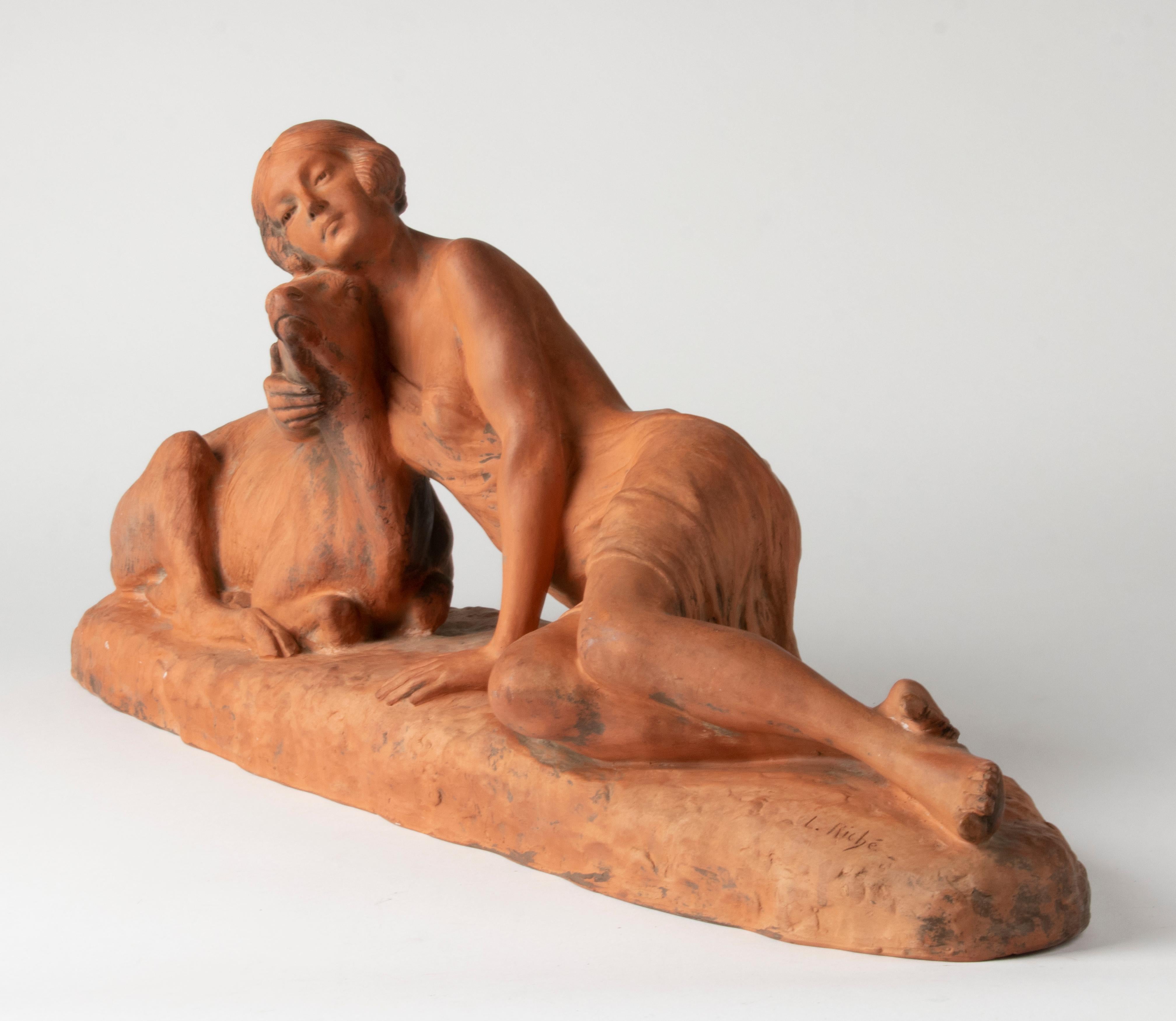 Sculpture en terre cuite Art Déco Perios de Louis Riché en vente 8