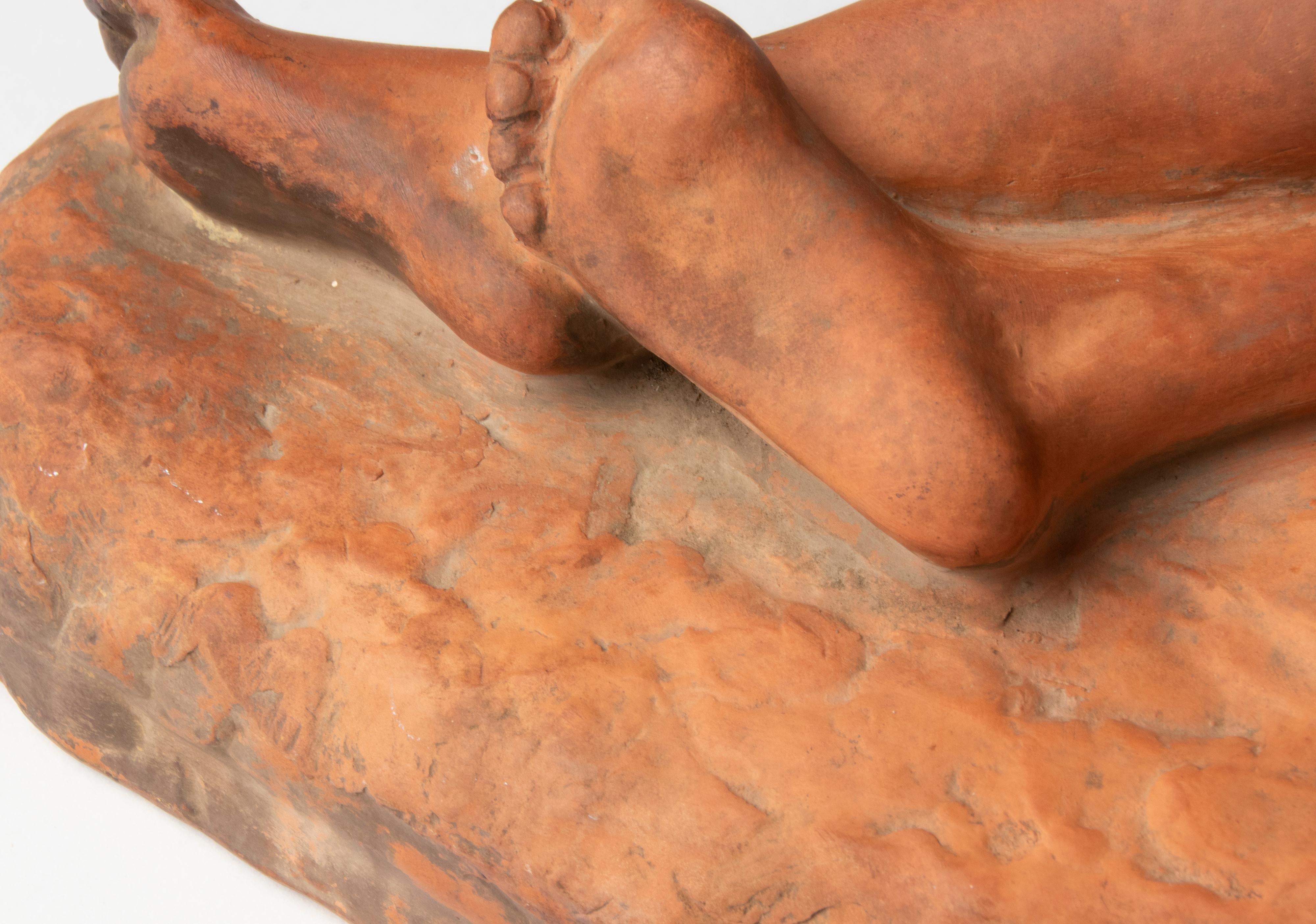Art Deco Perios Terracotta Sculpture by Louis Riché For Sale 11