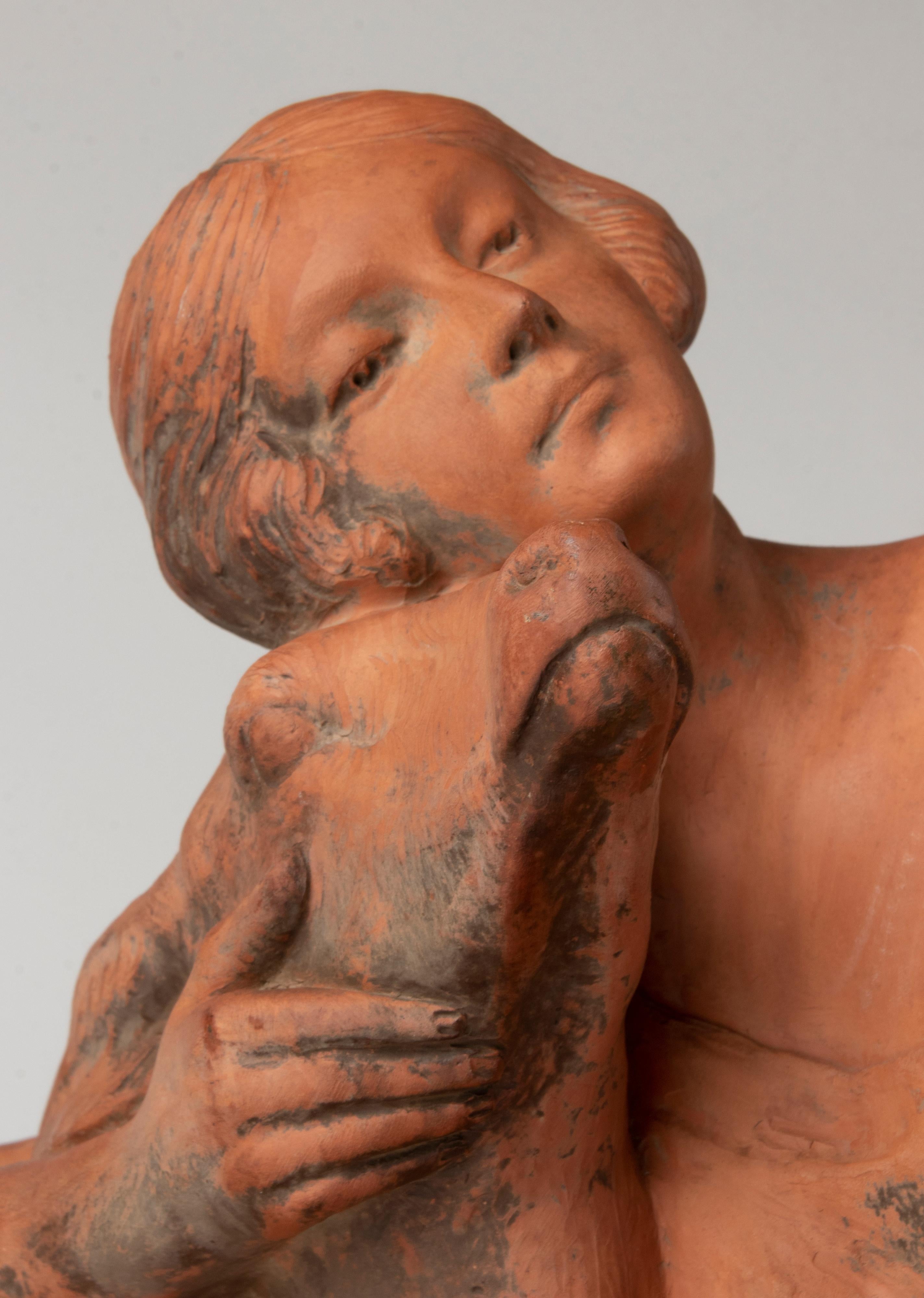 Art Deco Perios Terracotta Sculpture by Louis Riché For Sale 1